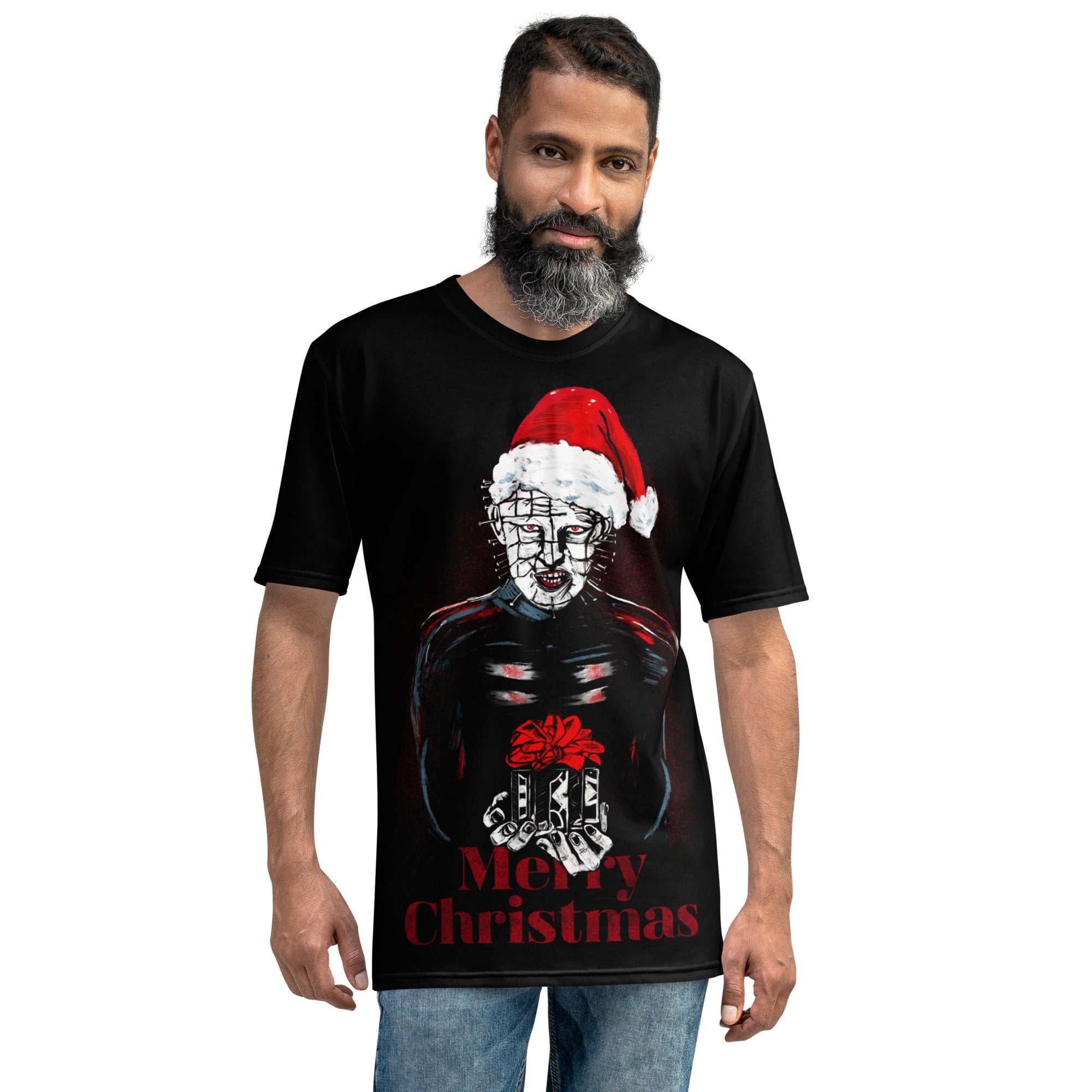 Pinhead Dark Christmas Delight: Lament Configuration Holiday Horror Art , Men's t-shirt - Apparel & Acessories