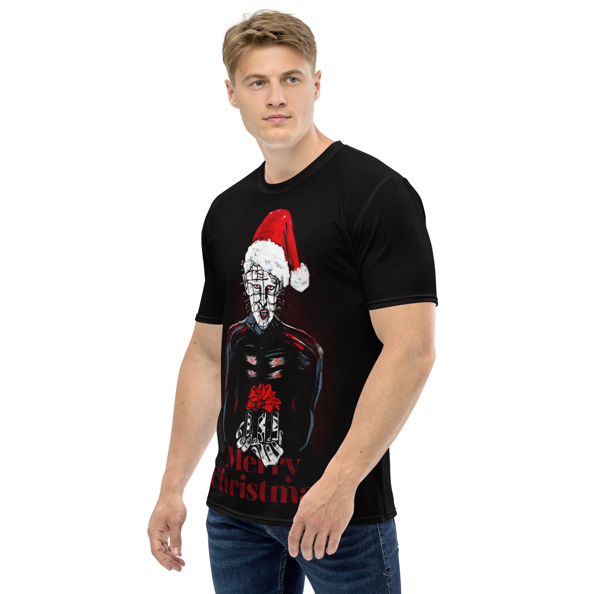 Pinhead Dark Christmas Delight: Lament Configuration Holiday Horror Art , Men's t-shirt - Apparel & Acessories