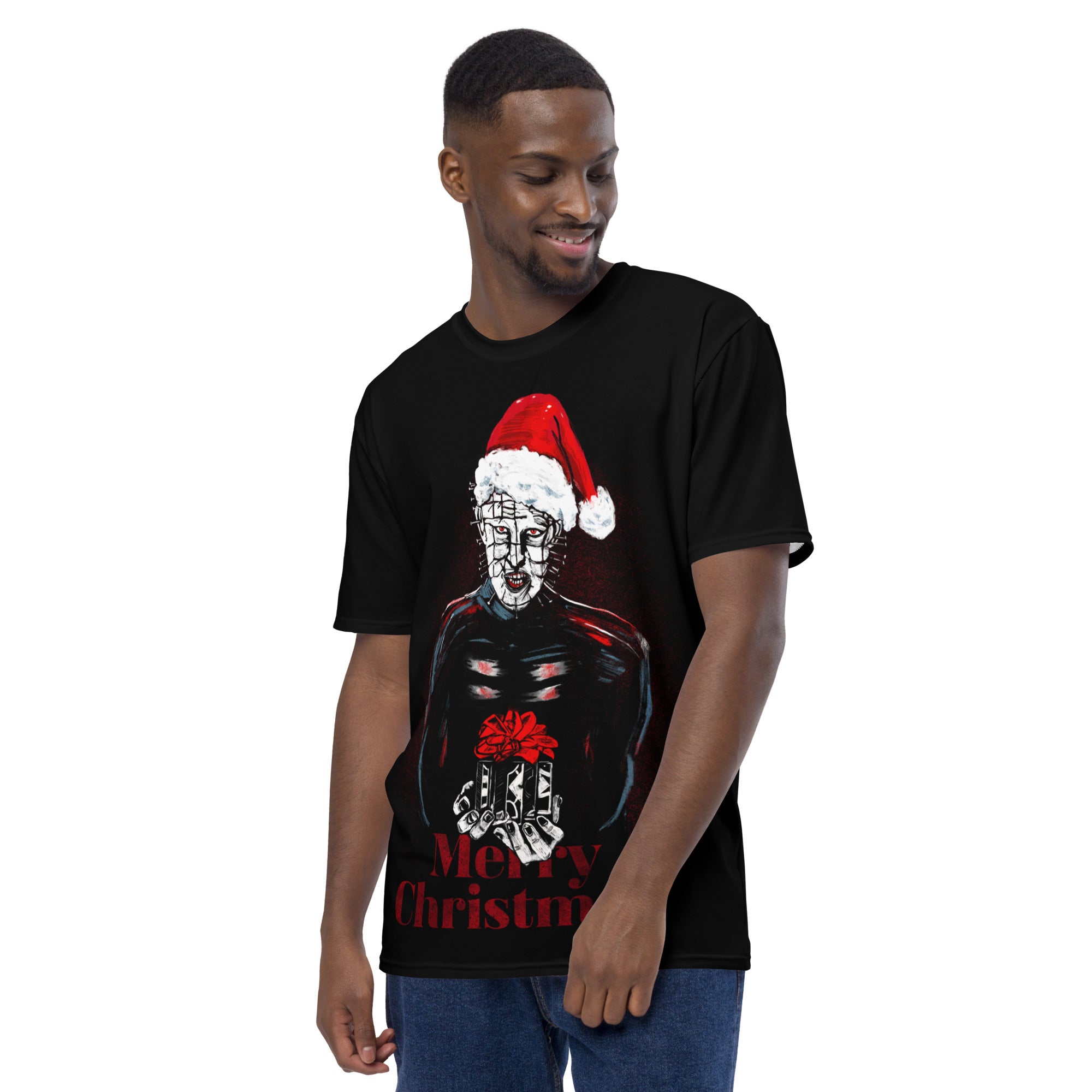 Pinhead Dark Christmas Delight: Lament Configuration Holiday Horror Art , Men's t-shirt - Apparel & Acessories