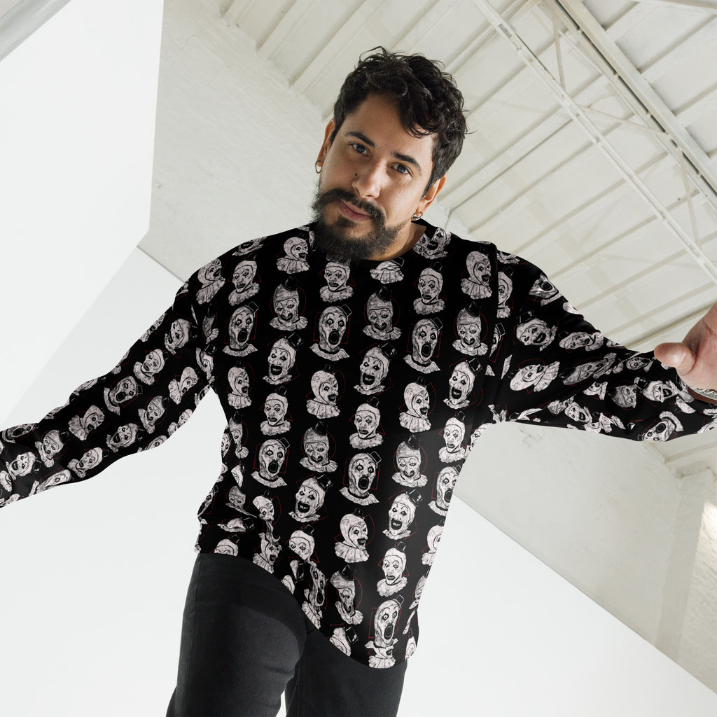 Art the Clown Expressions Pattern, Unisex Sweatshirt - Apparel & Acessories