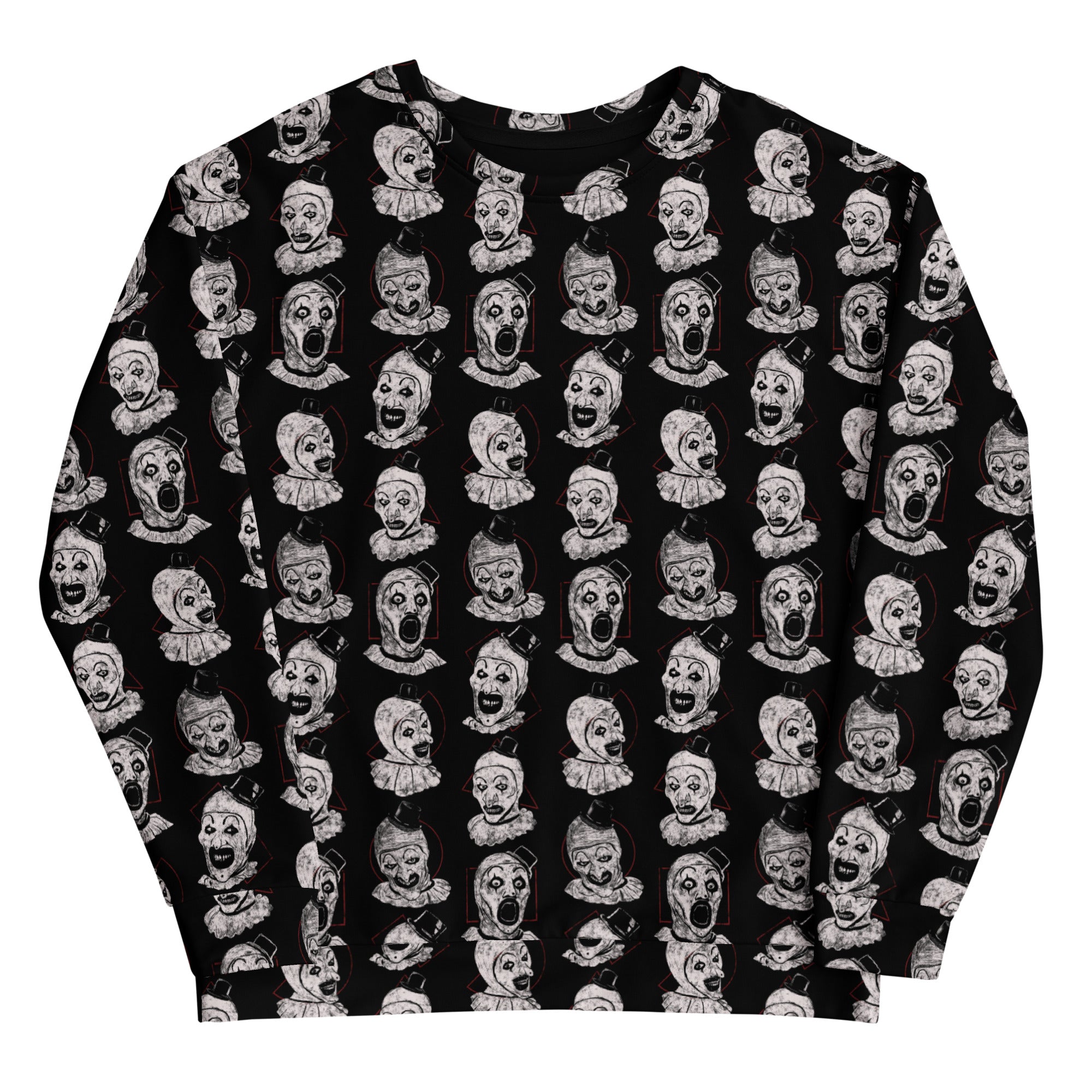 Art the Clown Expressions Pattern, Unisex Sweatshirt - Apparel & Acessories