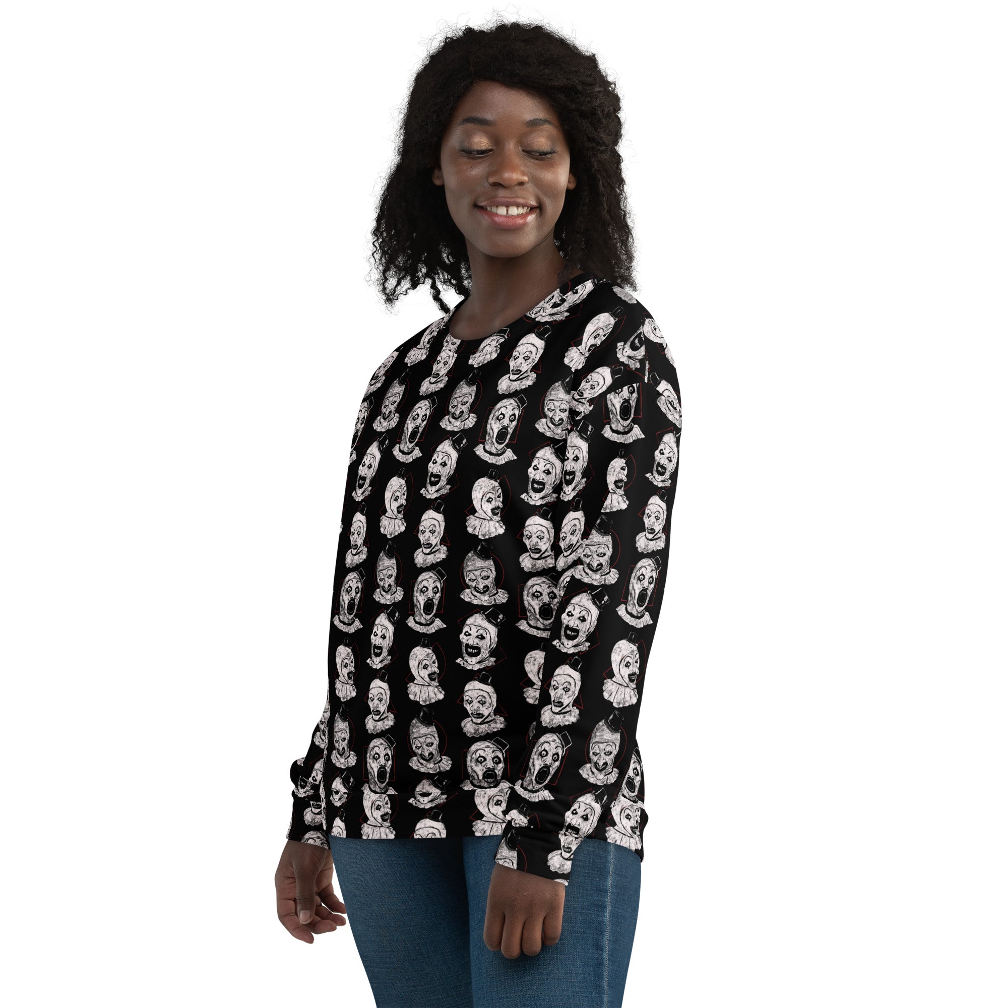 Art the Clown Expressions Pattern, Unisex Sweatshirt - Apparel & Acessories