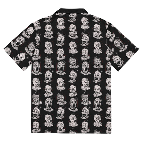 Art the Clown Expressions Pattern Button-Up Shirt - Terrifier Inspired Horror Hawaiian Shirt, Unisex button shirt - Apparel & Acessories