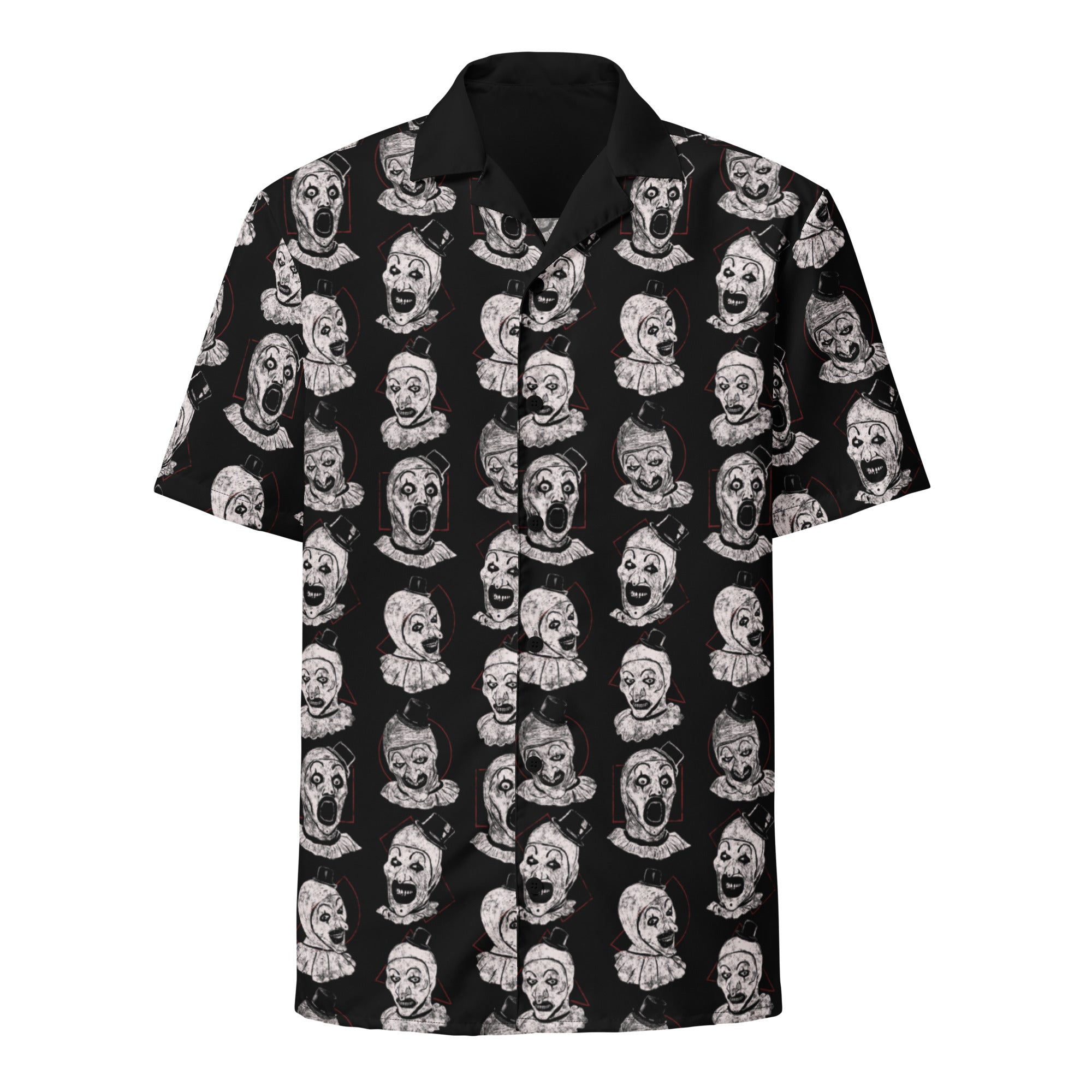 Art the Clown Expressions Pattern Button-Up Shirt - Terrifier Inspired Horror Hawaiian Shirt, Unisex button shirt - Apparel & Acessories