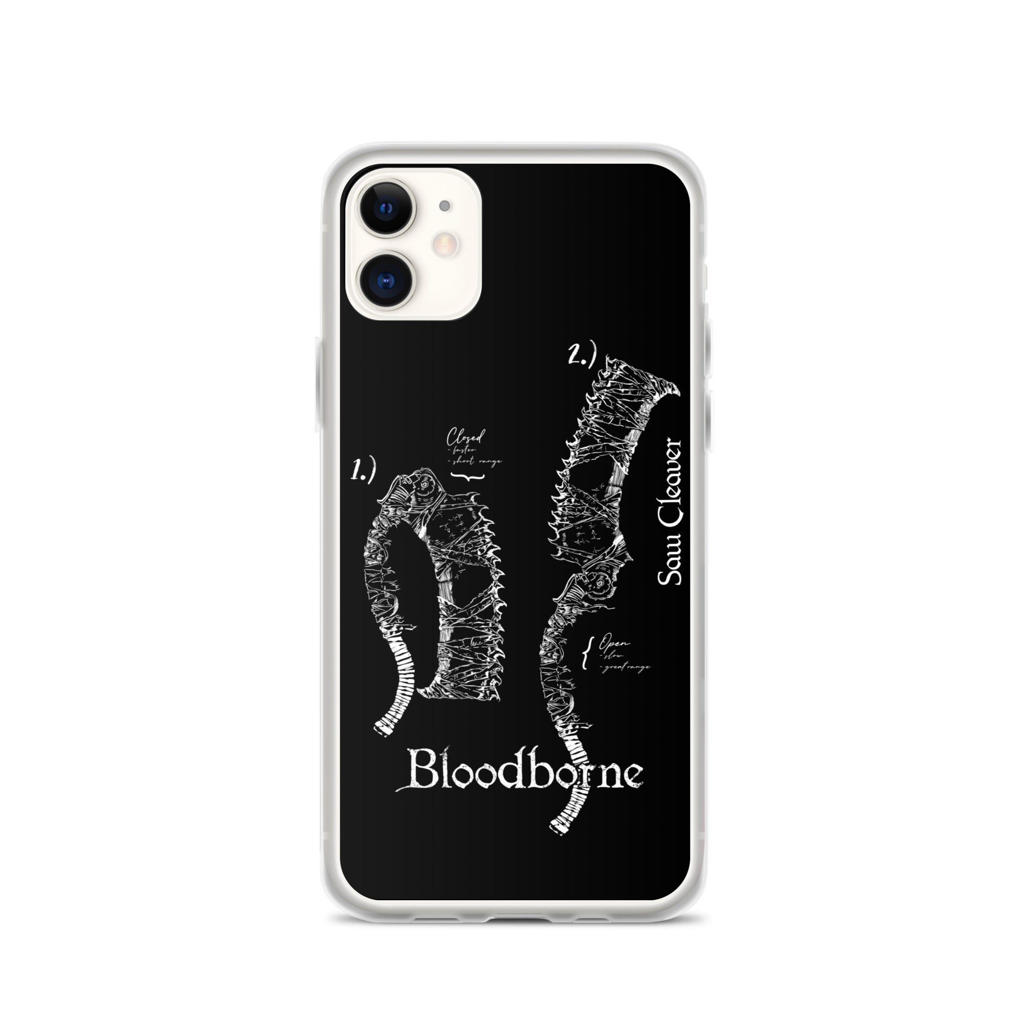 Bloodborne Saw Cleaver Schematic Art Print , Clear Case for iPhone® iPhone 11 - Phone Acessories