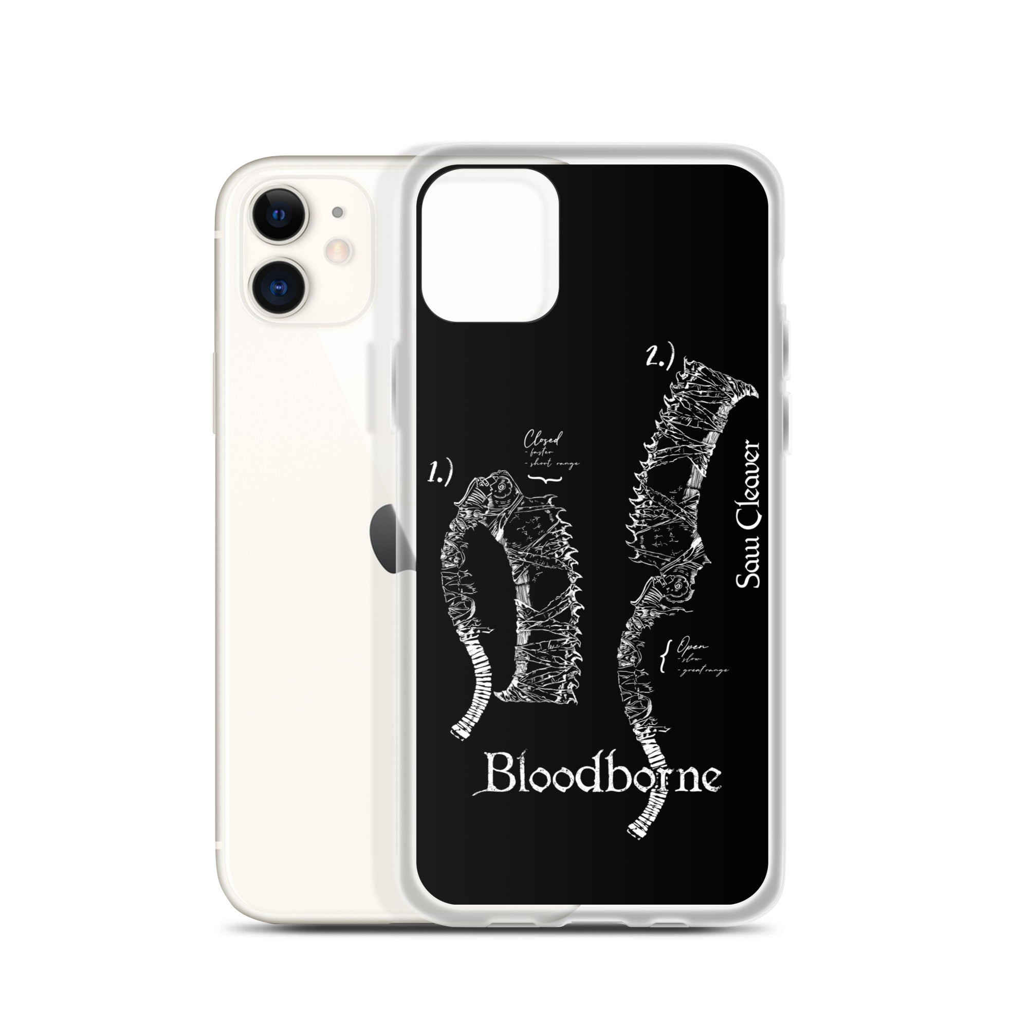 Bloodborne Saw Cleaver Schematic Art Print , Clear Case for iPhone® - Phone Acessories