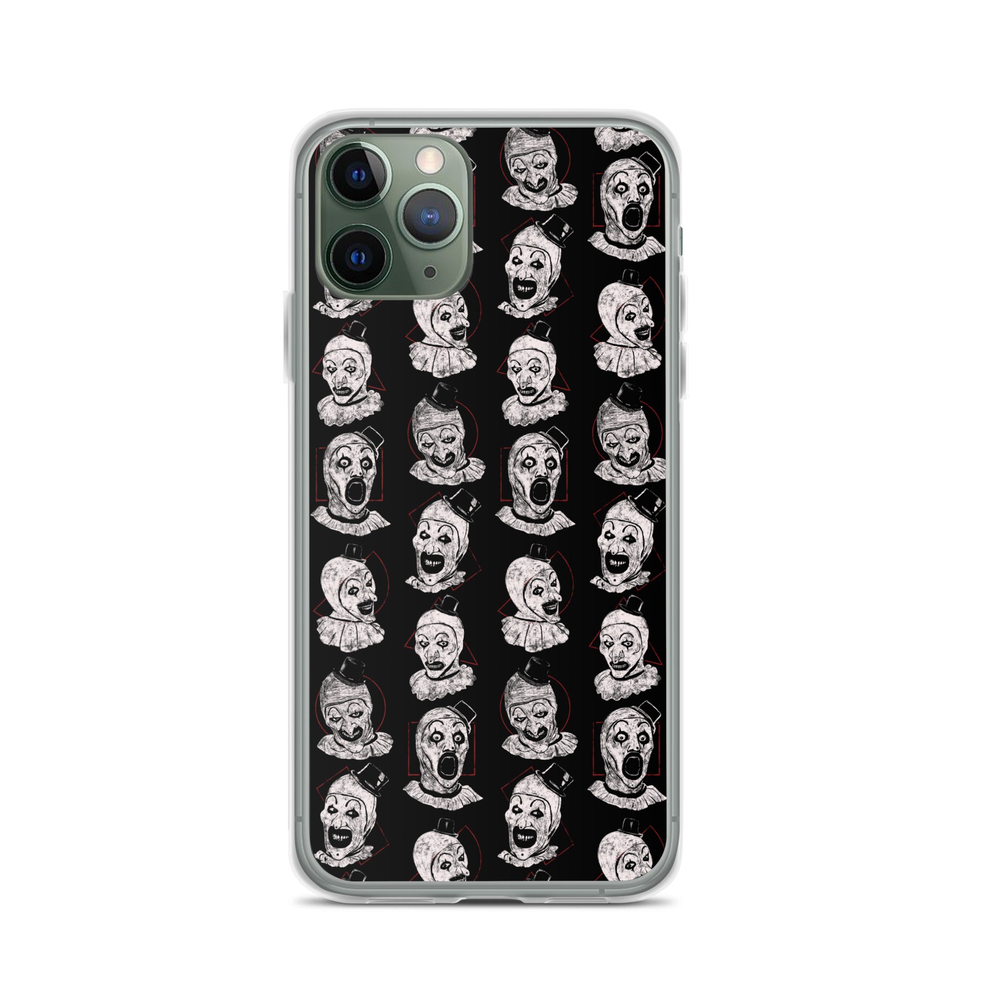 Terrifier Faces Pattern Phone Case - Art the Clown Multi-Expression Slasher Cover, Clear Case for iPhone® iPhone 11 Pro - Phone Acessories