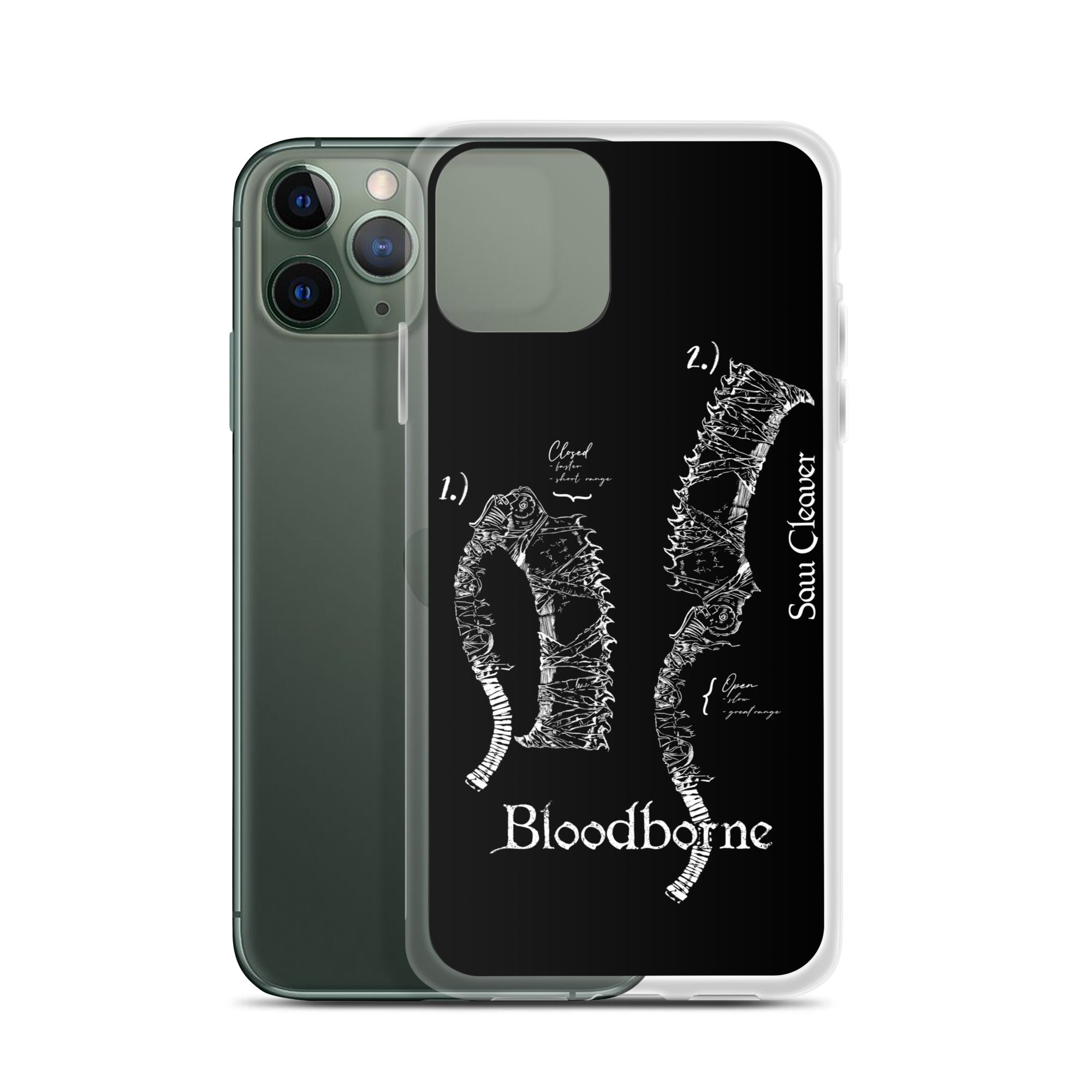 Bloodborne Saw Cleaver Schematic Art Print , Clear Case for iPhone® - Phone Acessories
