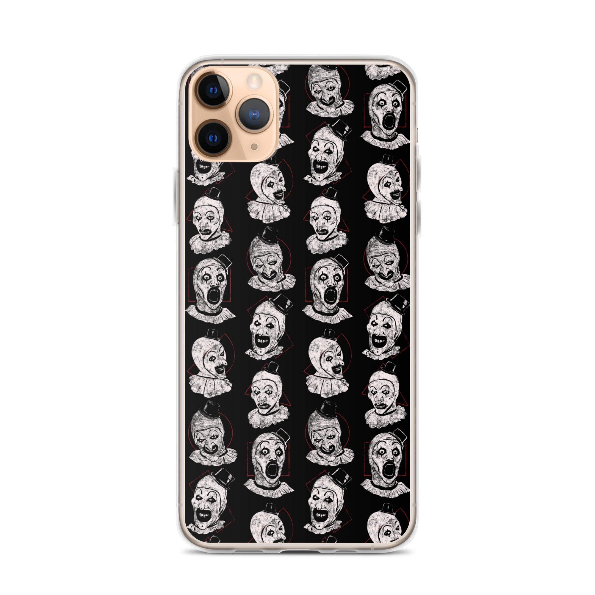 Terrifier Faces Pattern Phone Case - Art the Clown Multi-Expression Slasher Cover, Clear Case for iPhone® iPhone 11 Pro Max - Phone Acessories