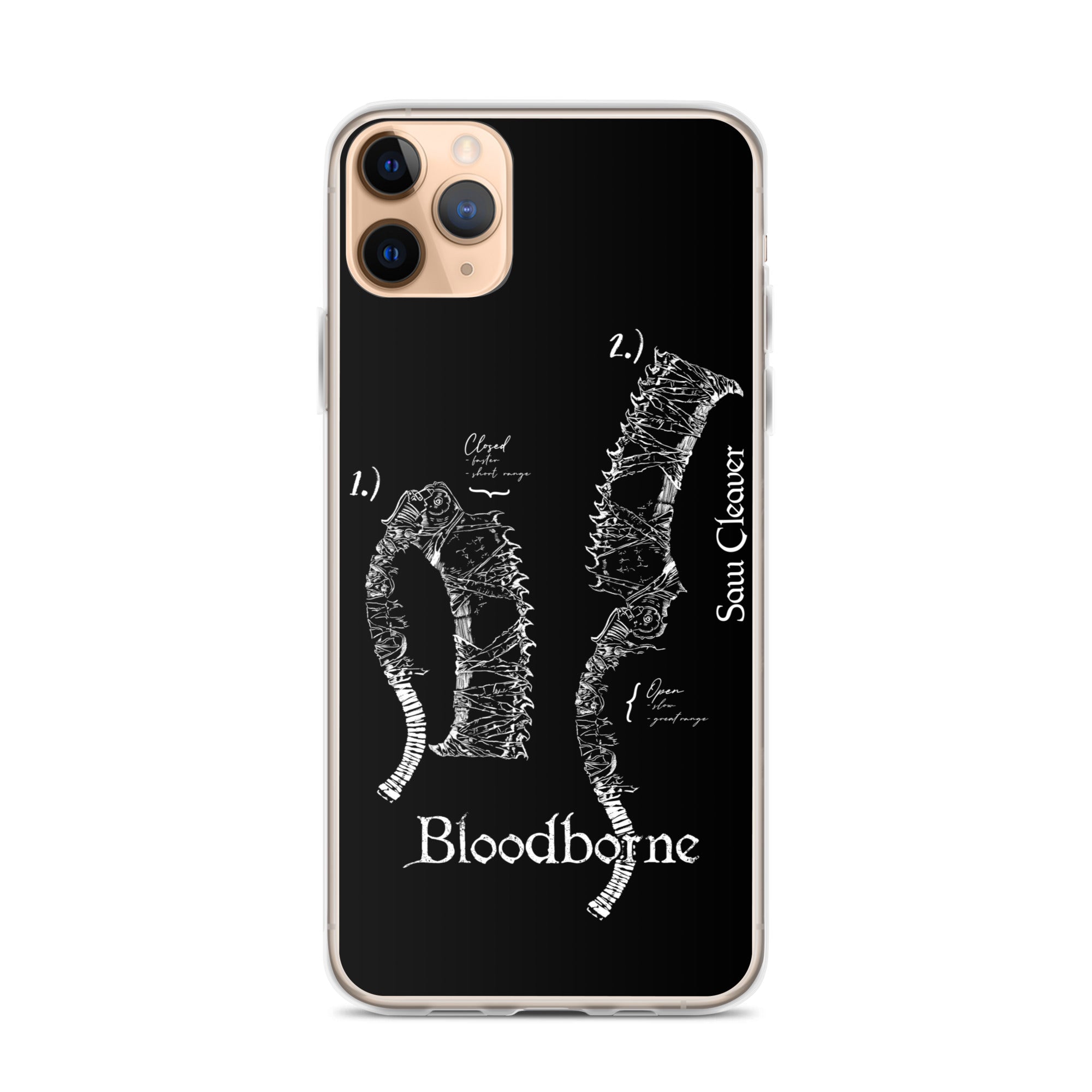 Bloodborne Saw Cleaver Schematic Art Print , Clear Case for iPhone® iPhone 11 Pro Max - Phone Acessories