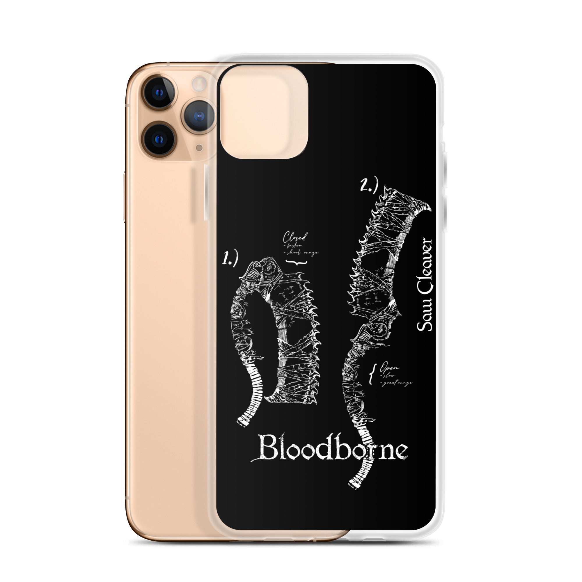 Bloodborne Saw Cleaver Schematic Art Print , Clear Case for iPhone® - Phone Acessories