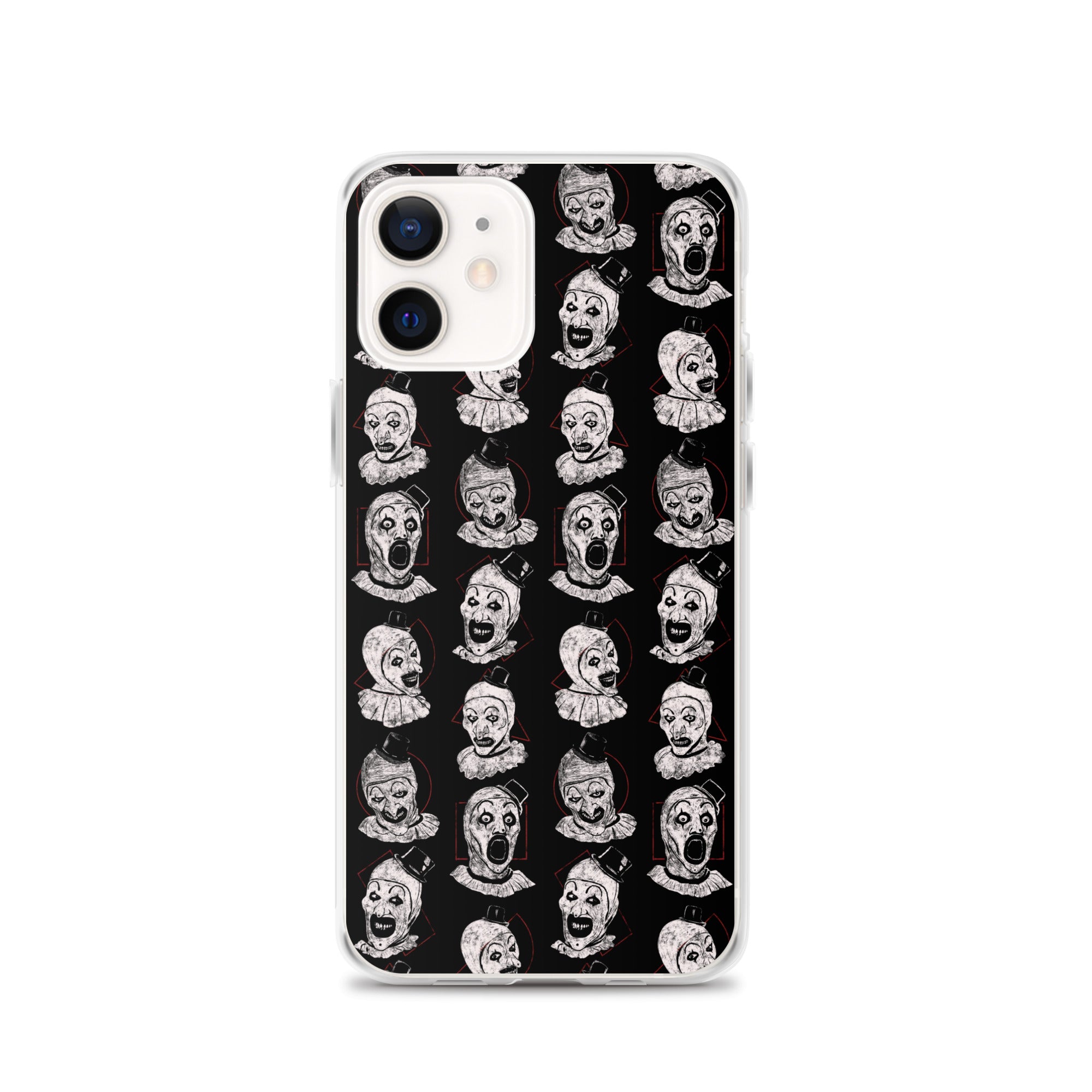 Terrifier Faces Pattern Phone Case - Art the Clown Multi-Expression Slasher Cover, Clear Case for iPhone® iPhone 12 - Phone Acessories