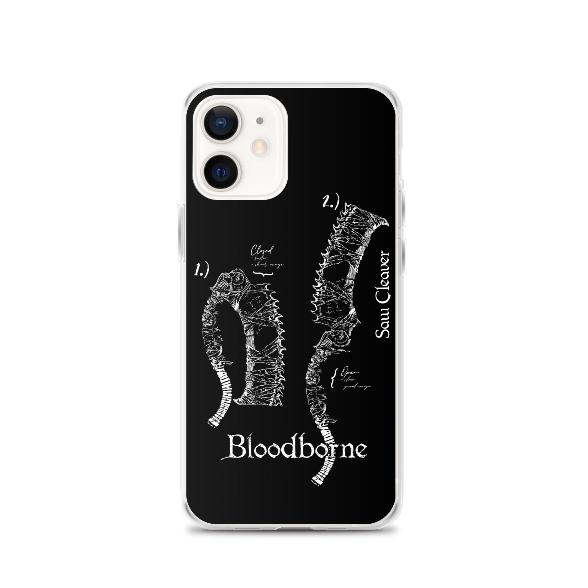 Bloodborne Saw Cleaver Schematic Art Print , Clear Case for iPhone® iPhone 12 - Phone Acessories