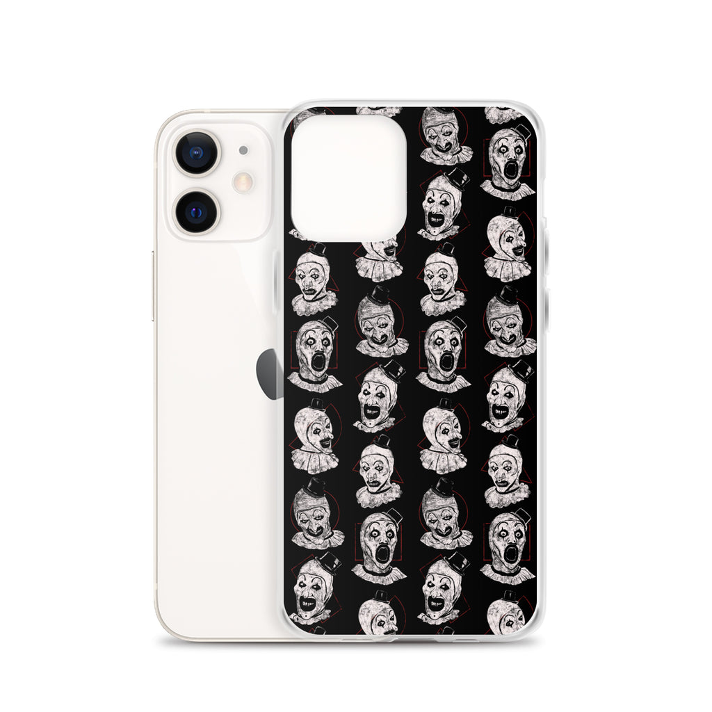 Terrifier Faces Pattern Phone Case - Art the Clown Multi-Expression Slasher Cover, Clear Case for iPhone® - Phone Acessories