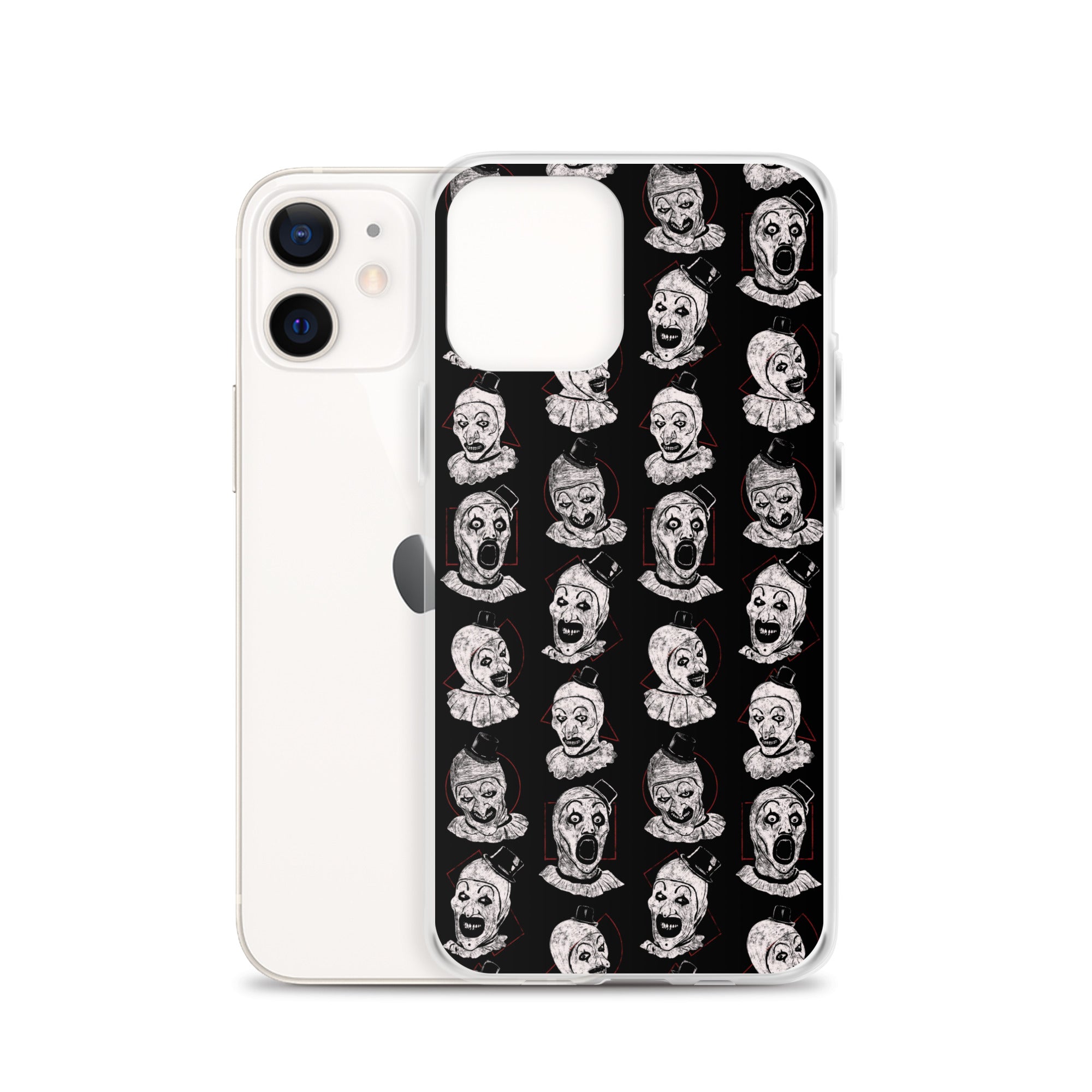 Terrifier Faces Pattern Phone Case - Art the Clown Multi-Expression Slasher Cover, Clear Case for iPhone® - Phone Acessories