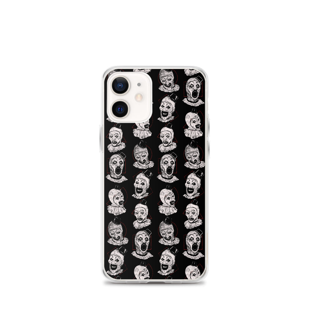 Terrifier Faces Pattern Phone Case - Art the Clown Multi-Expression Slasher Cover, Clear Case for iPhone® iPhone 12 mini - Phone Acessories