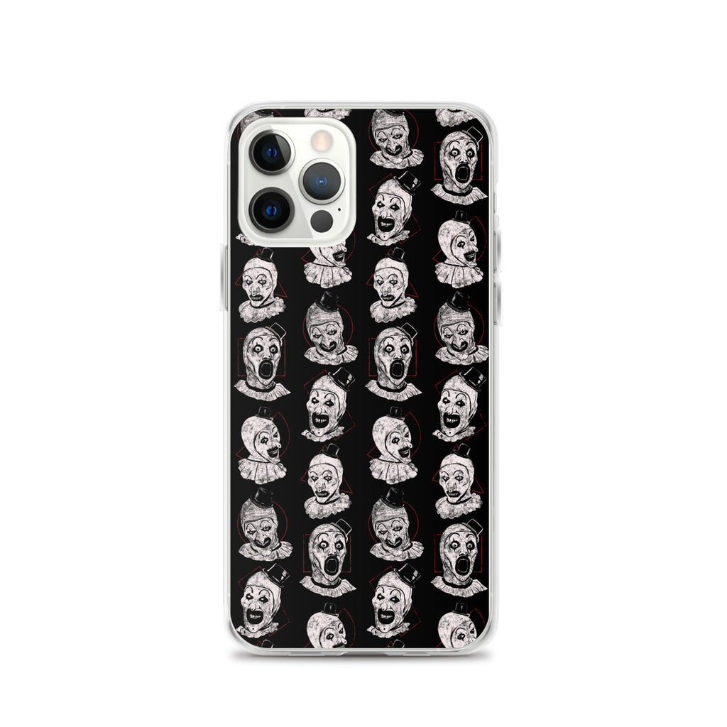 Terrifier Faces Pattern Phone Case - Art the Clown Multi-Expression Slasher Cover, Clear Case for iPhone® iPhone 12 Pro - Phone Acessories