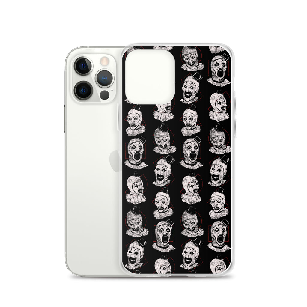 Terrifier Faces Pattern Phone Case - Art the Clown Multi-Expression Slasher Cover, Clear Case for iPhone® - Phone Acessories