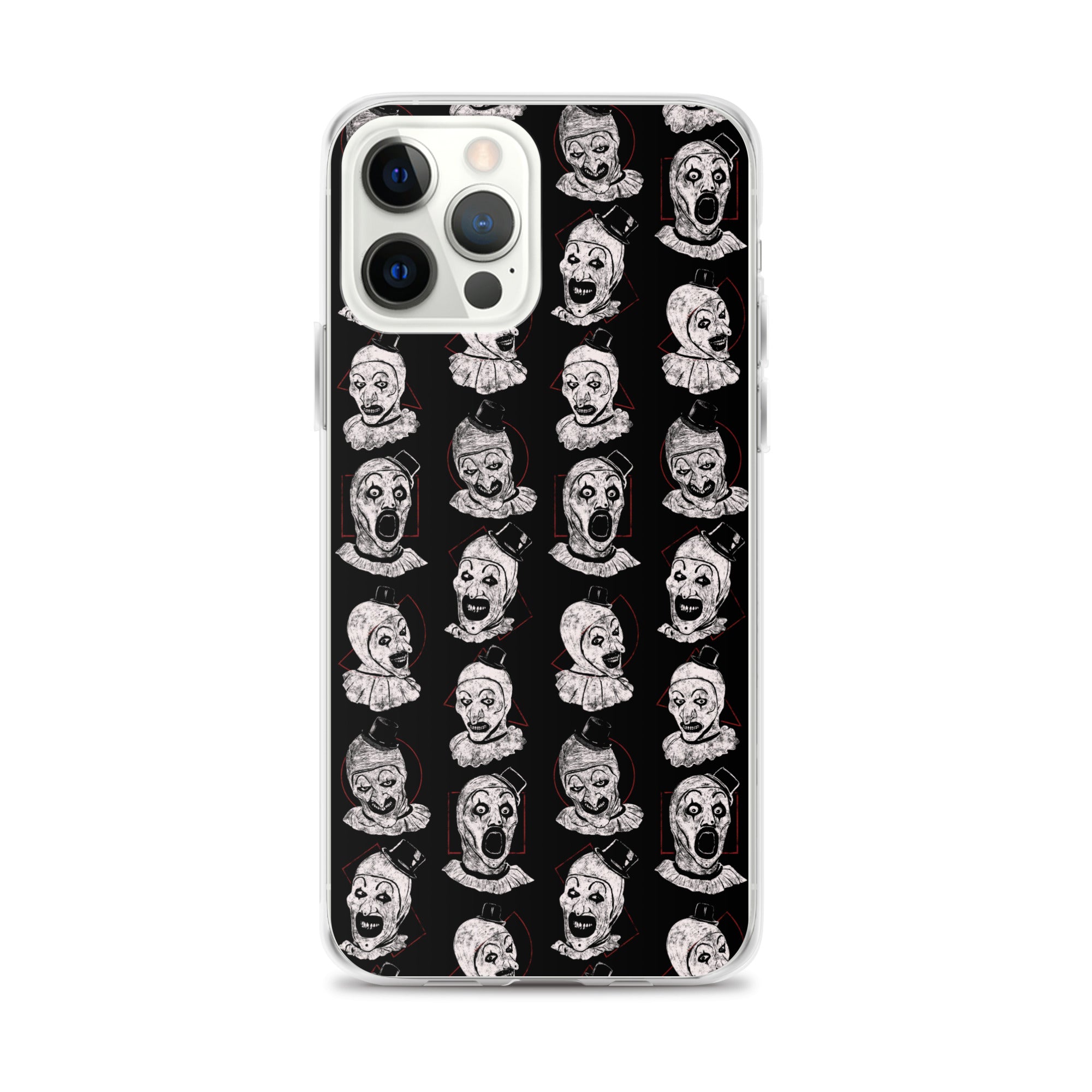 Terrifier Faces Pattern Phone Case - Art the Clown Multi-Expression Slasher Cover, Clear Case for iPhone® iPhone 12 Pro Max - Phone Acessories