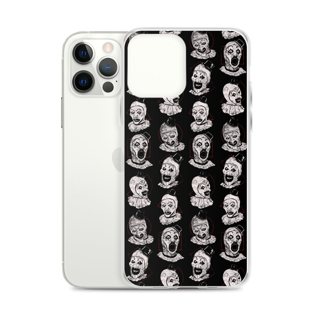Terrifier Faces Pattern Phone Case - Art the Clown Multi-Expression Slasher Cover, Clear Case for iPhone® - Phone Acessories