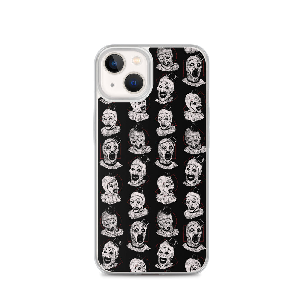 Terrifier Faces Pattern Phone Case - Art the Clown Multi-Expression Slasher Cover, Clear Case for iPhone® iPhone 13 - Phone Acessories