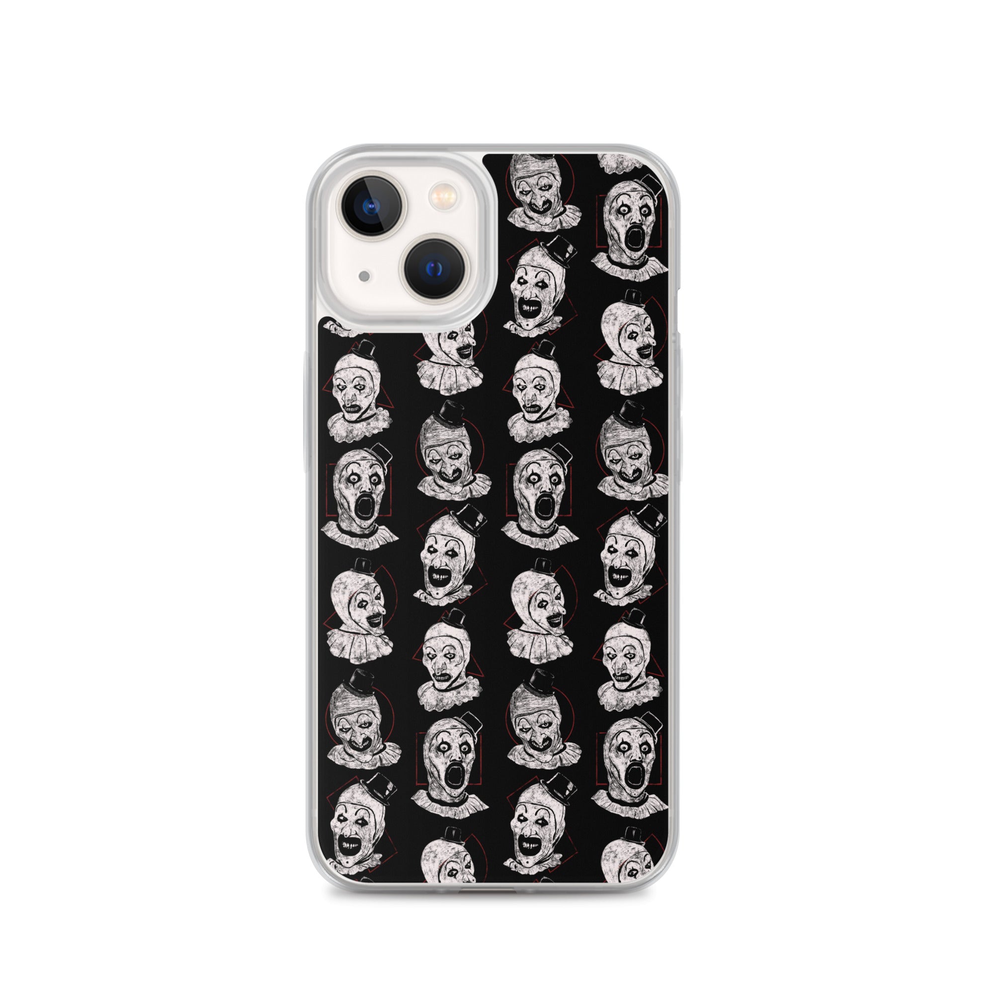 Terrifier Faces Pattern Phone Case - Art the Clown Multi-Expression Slasher Cover, Clear Case for iPhone® iPhone 13 - Phone Acessories
