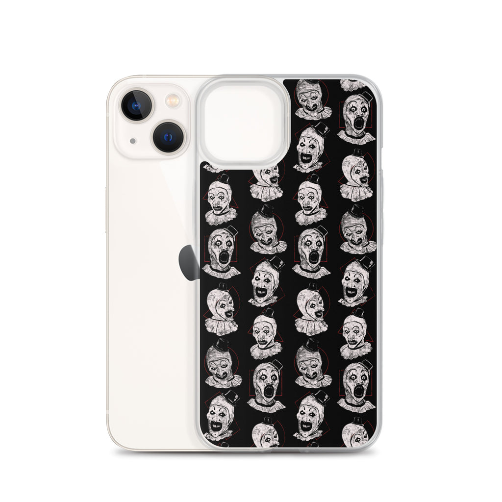 Terrifier Faces Pattern Phone Case - Art the Clown Multi-Expression Slasher Cover, Clear Case for iPhone® - Phone Acessories