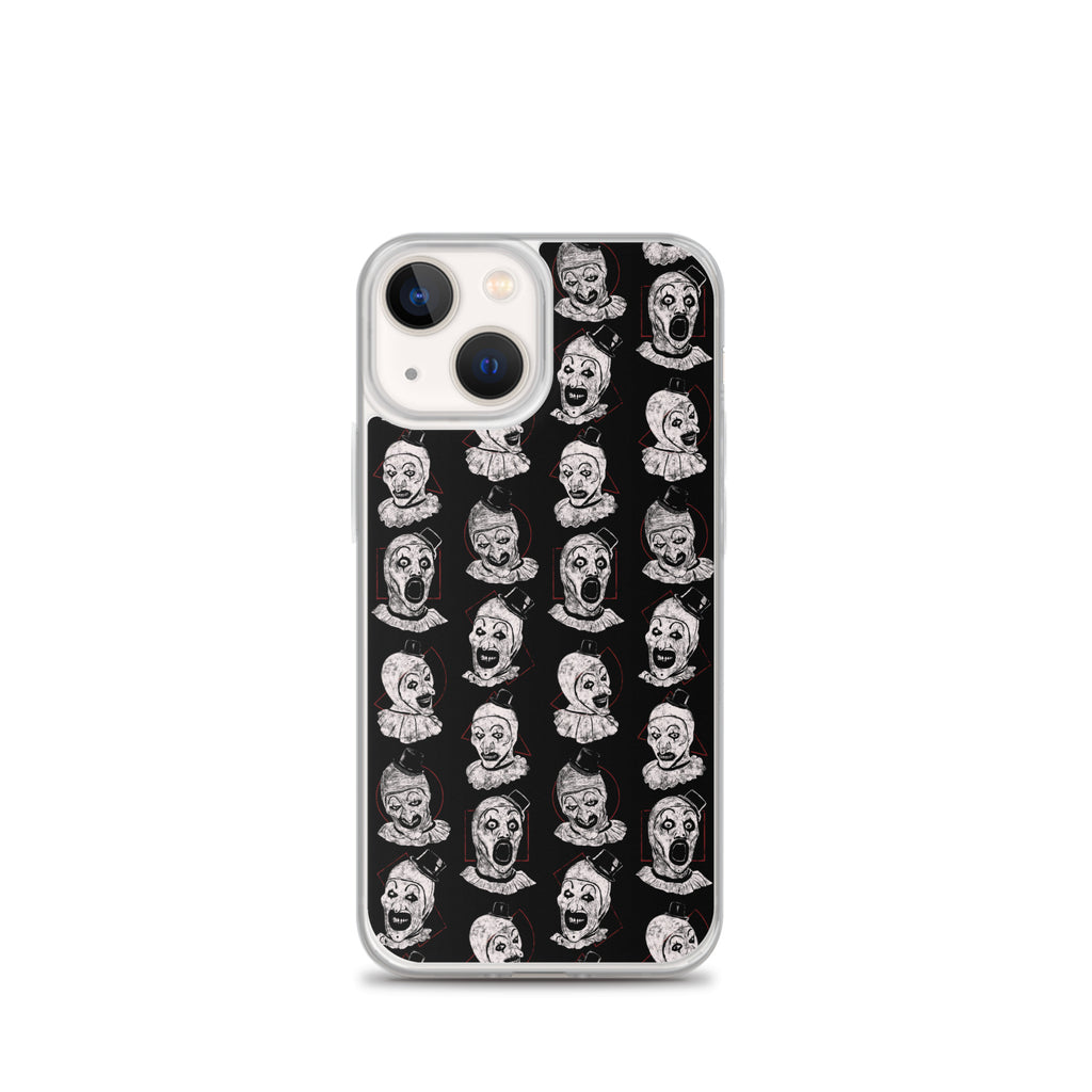 Terrifier Faces Pattern Phone Case - Art the Clown Multi-Expression Slasher Cover, Clear Case for iPhone® iPhone 13 mini - Phone Acessories