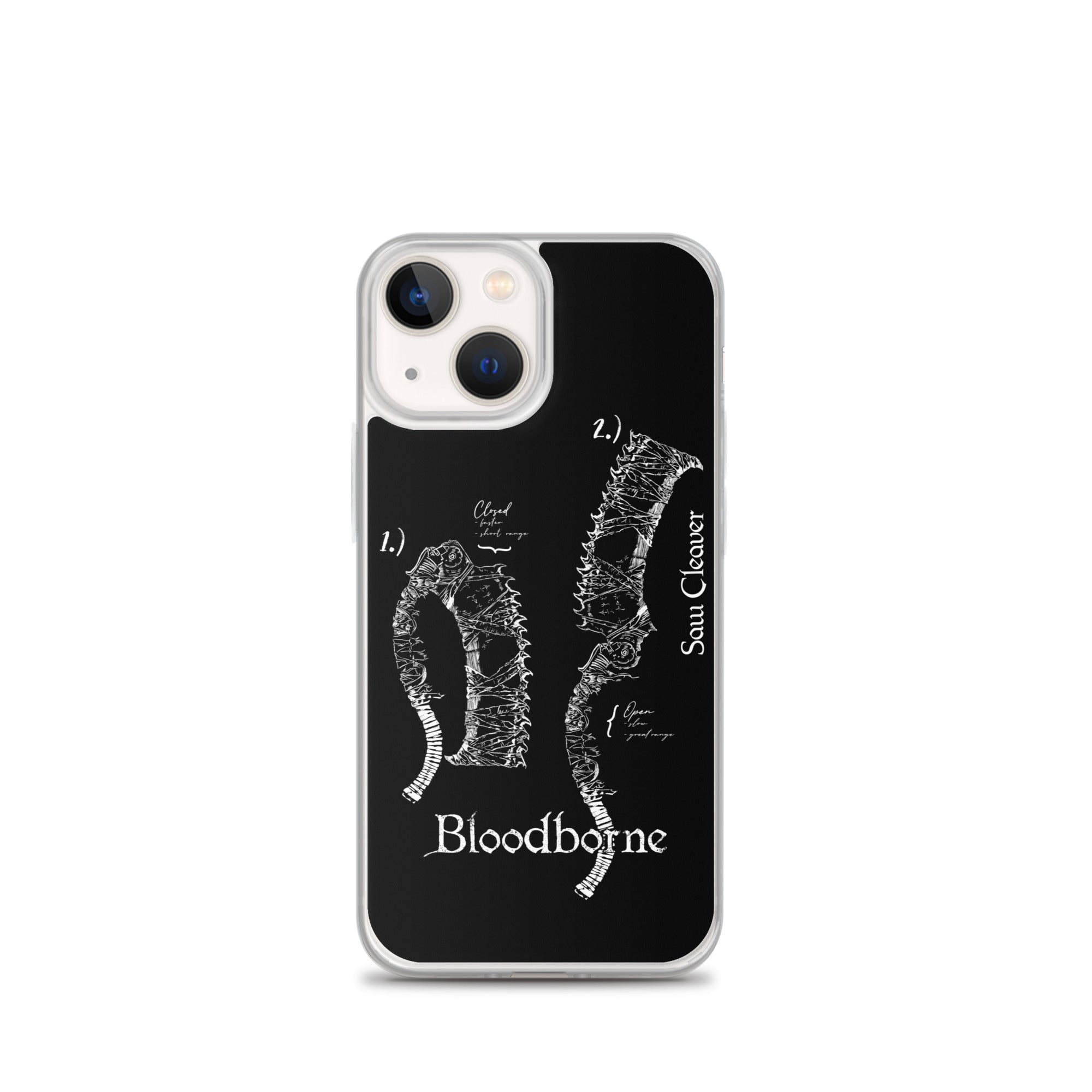 Bloodborne Saw Cleaver Schematic Art Print , Clear Case for iPhone® iPhone 13 mini - Phone Acessories