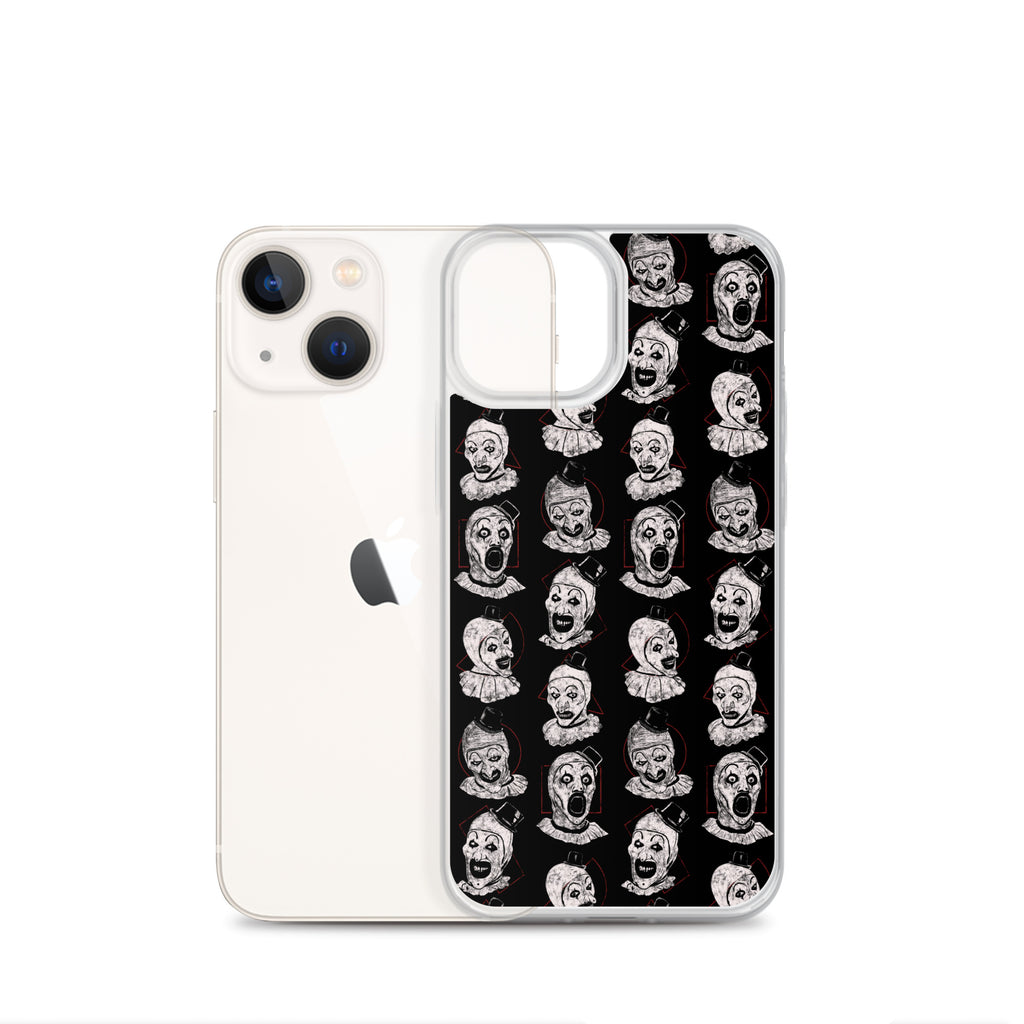 Terrifier Faces Pattern Phone Case - Art the Clown Multi-Expression Slasher Cover, Clear Case for iPhone® - Phone Acessories