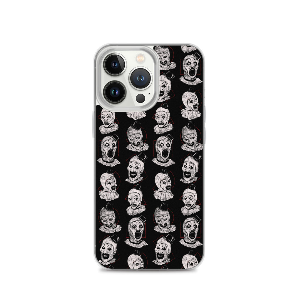 Terrifier Faces Pattern Phone Case - Art the Clown Multi-Expression Slasher Cover, Clear Case for iPhone® iPhone 13 Pro - Phone Acessories