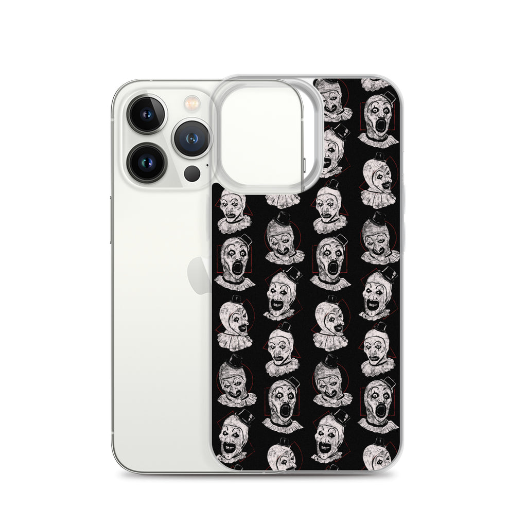 Terrifier Faces Pattern Phone Case - Art the Clown Multi-Expression Slasher Cover, Clear Case for iPhone® - Phone Acessories