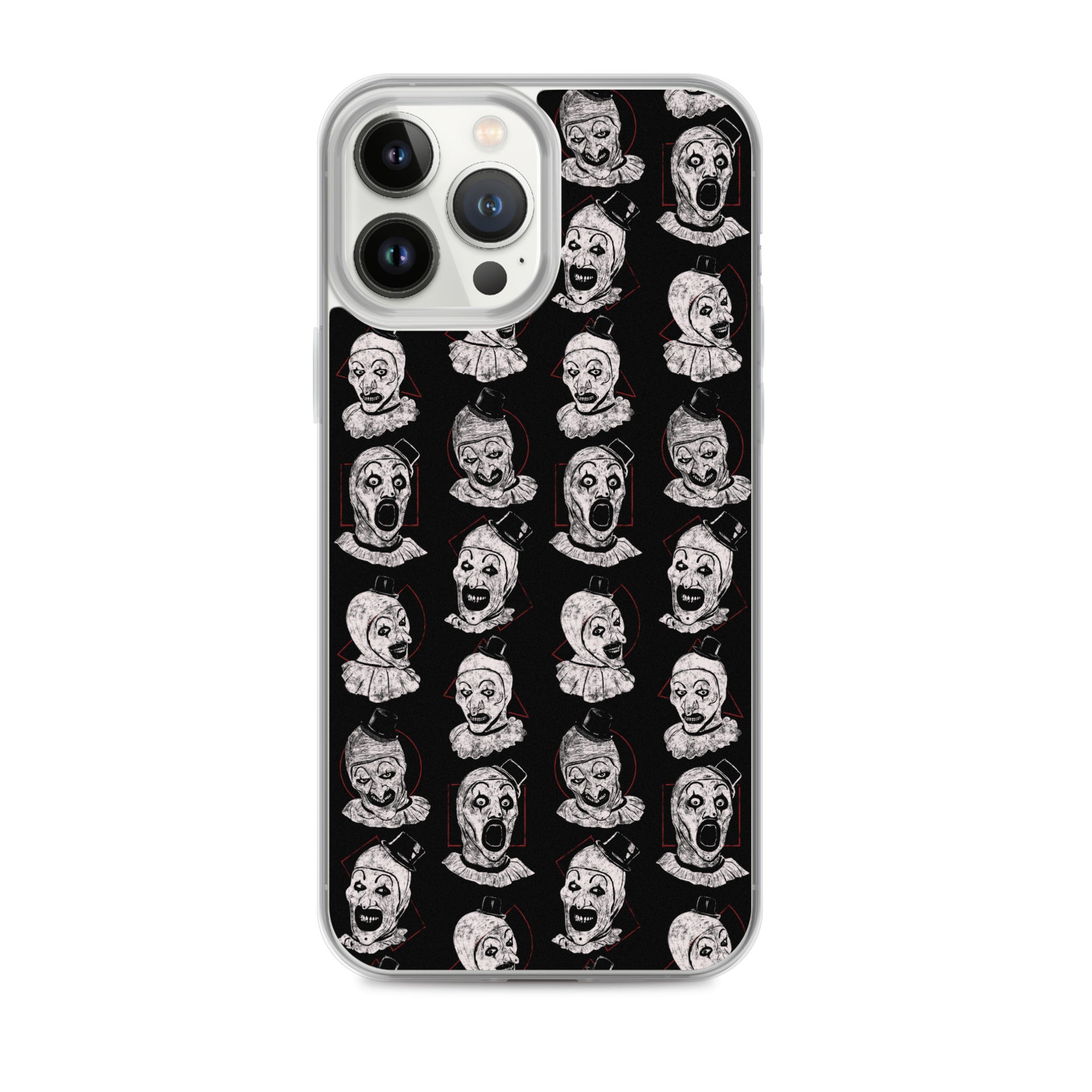 Terrifier Faces Pattern Phone Case - Art the Clown Multi-Expression Slasher Cover, Clear Case for iPhone® iPhone 13 Pro Max - Phone Acessories