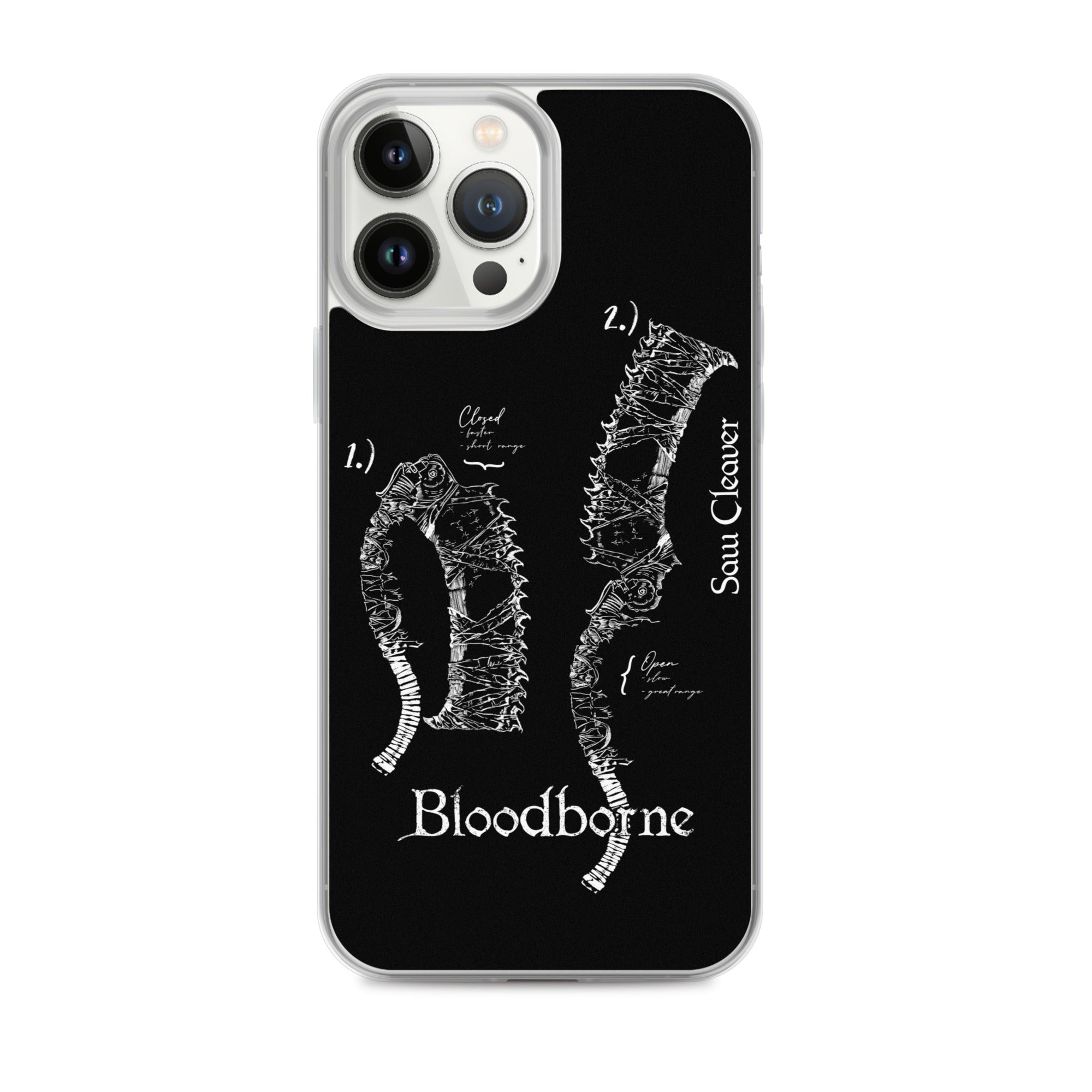 Bloodborne Saw Cleaver Schematic Art Print , Clear Case for iPhone® iPhone 13 Pro Max - Phone Acessories