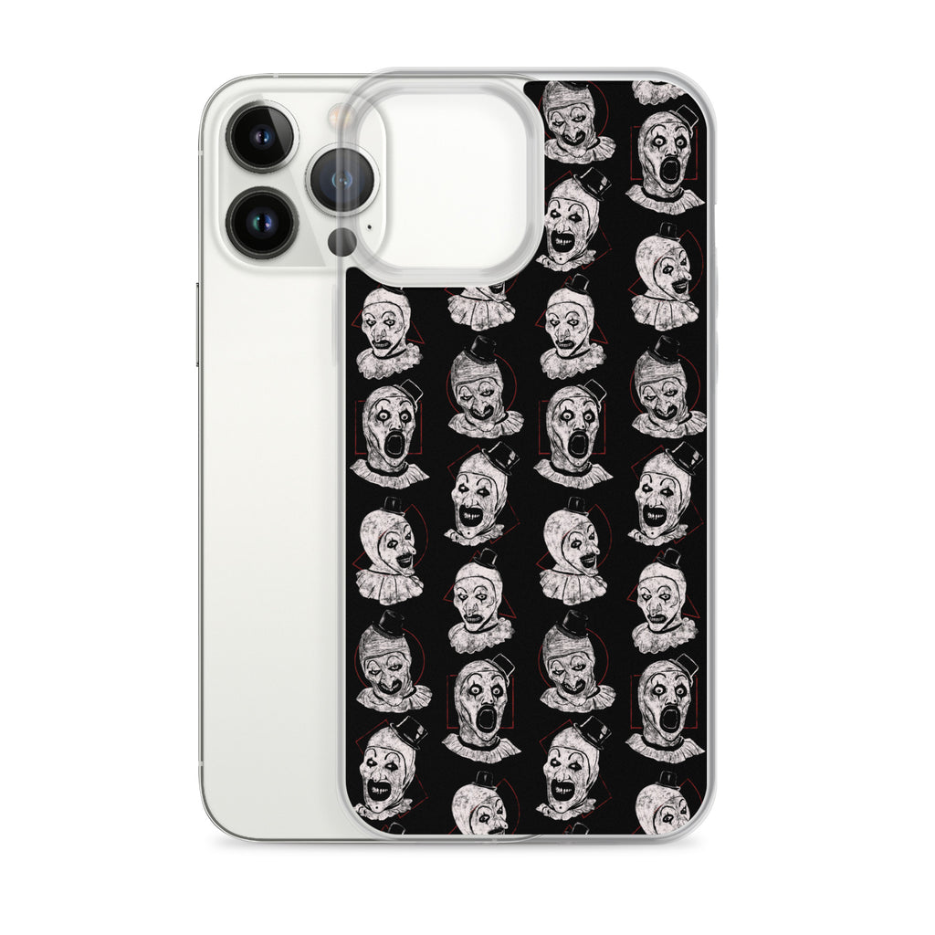 Terrifier Faces Pattern Phone Case - Art the Clown Multi-Expression Slasher Cover, Clear Case for iPhone® - Phone Acessories