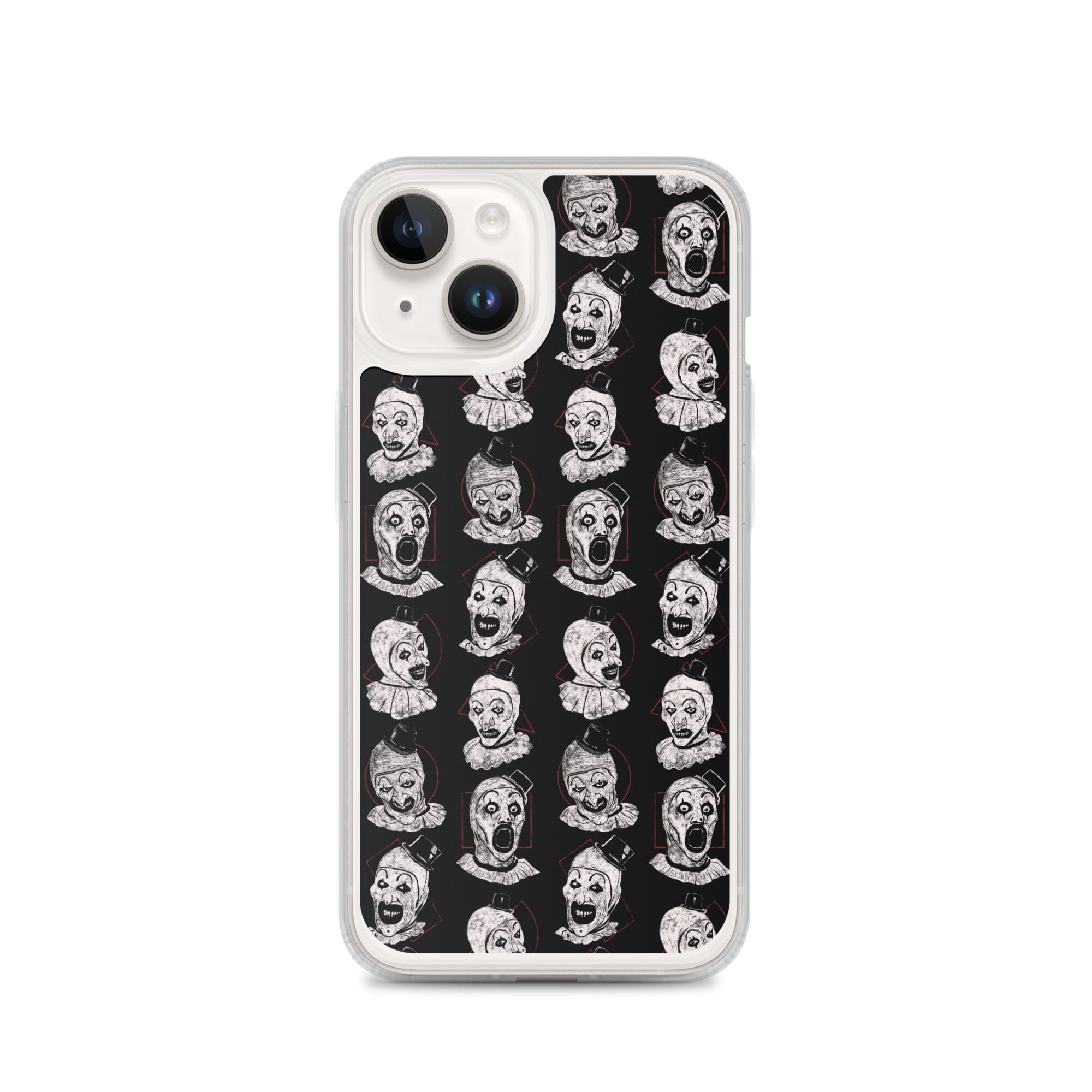 Terrifier Faces Pattern Phone Case - Art the Clown Multi-Expression Slasher Cover, Clear Case for iPhone® iPhone 14 - Phone Acessories