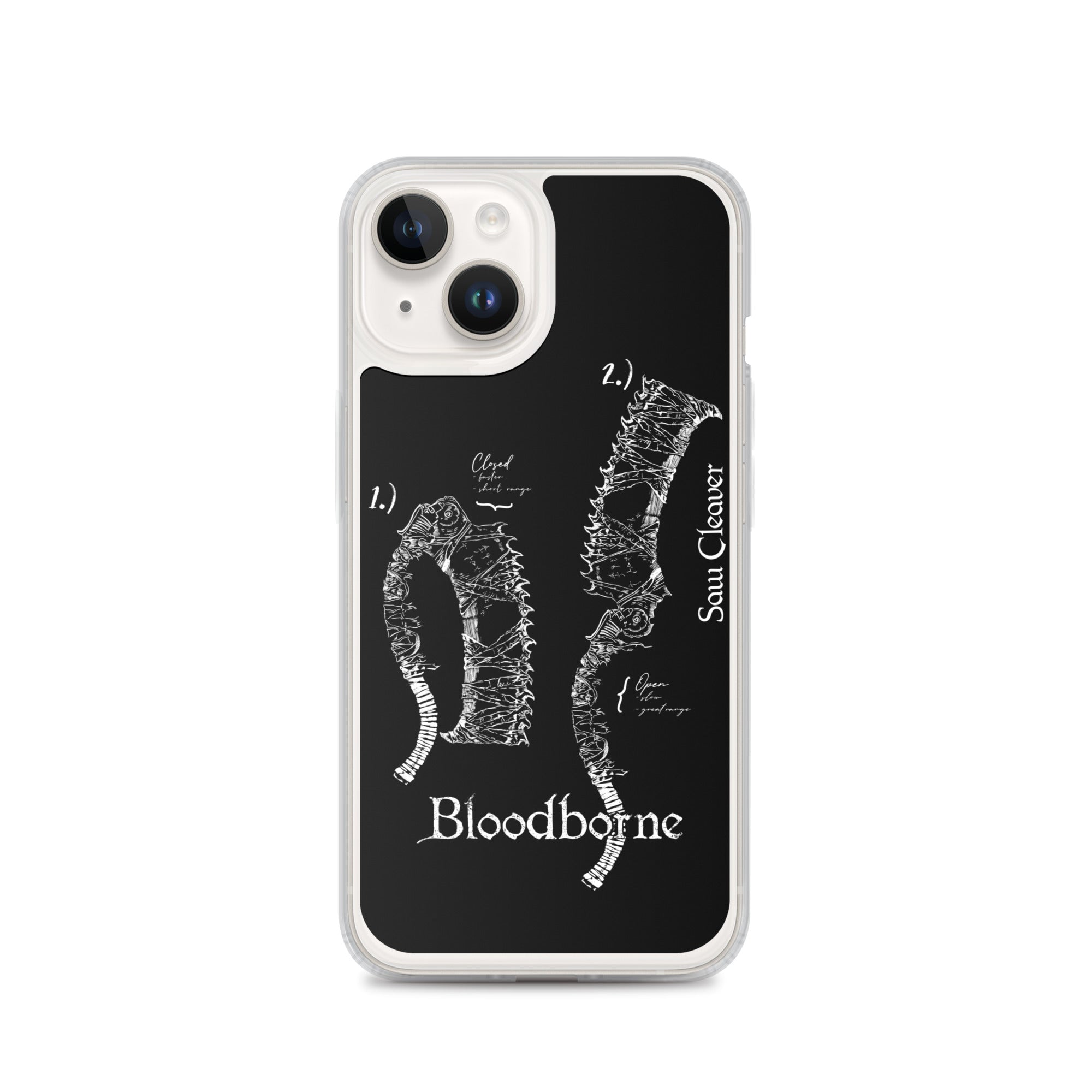 Bloodborne Saw Cleaver Schematic Art Print , Clear Case for iPhone® iPhone 14 - Phone Acessories