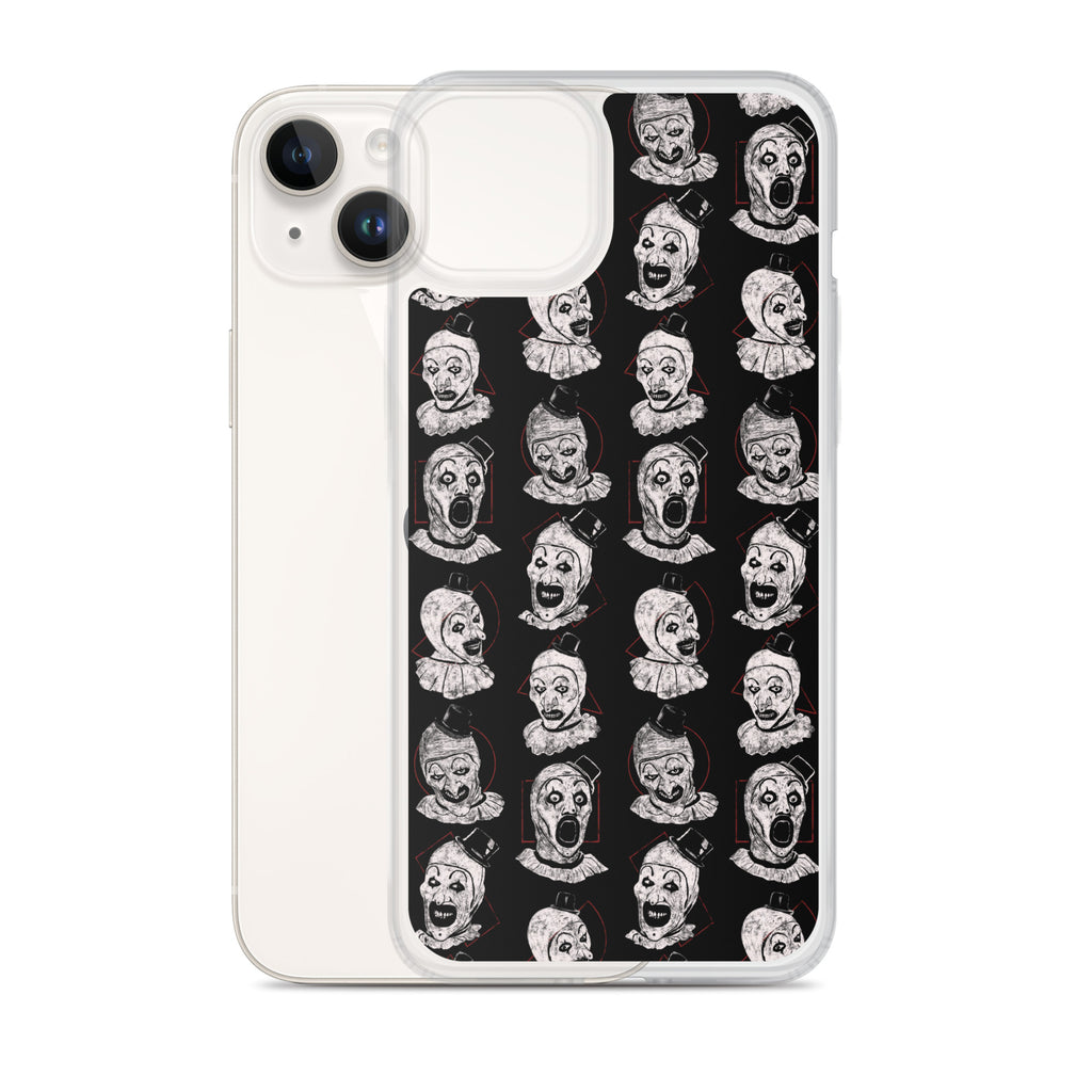 Terrifier Faces Pattern Phone Case - Art the Clown Multi-Expression Slasher Cover, Clear Case for iPhone® - Phone Acessories