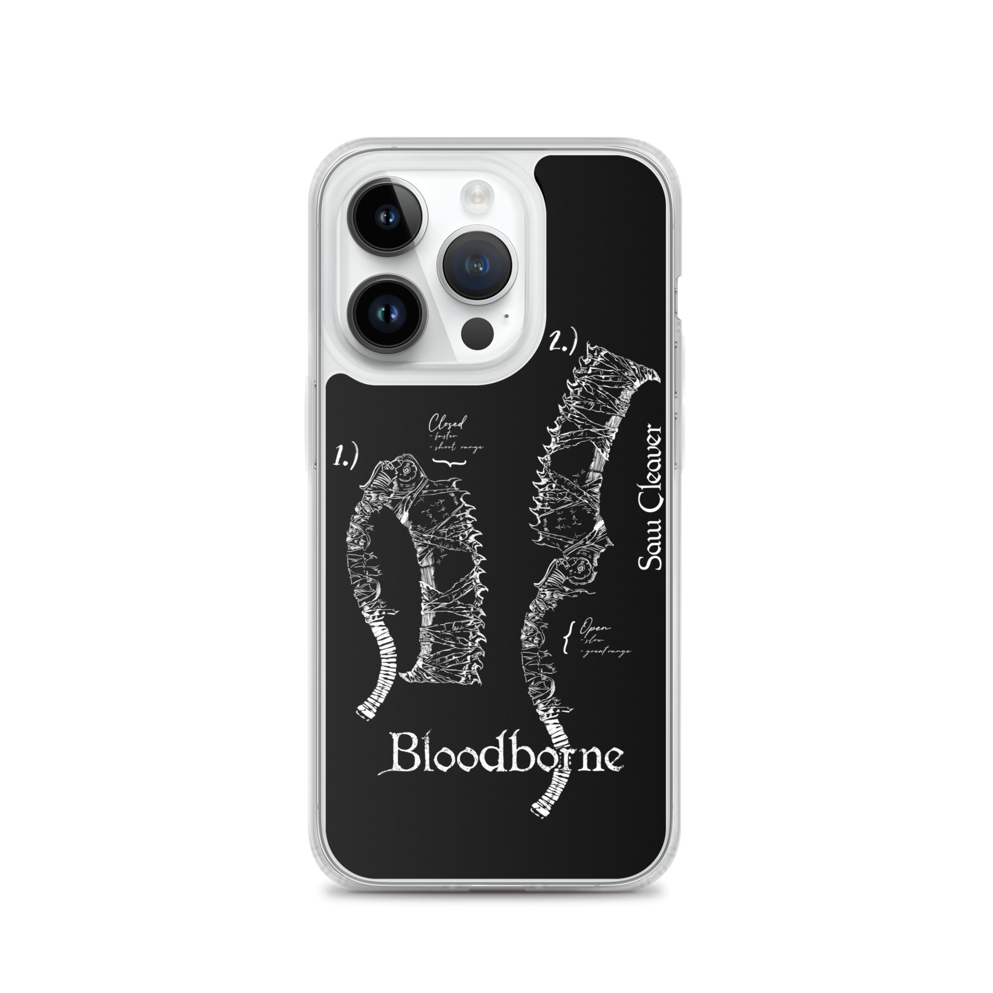 Bloodborne Saw Cleaver Schematic Art Print , Clear Case for iPhone® iPhone 14 Pro - Phone Acessories