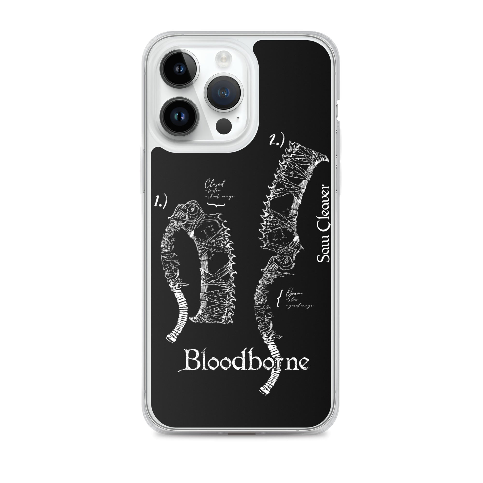 Bloodborne Saw Cleaver Schematic Art Print , Clear Case for iPhone® iPhone 14 Pro Max - Phone Acessories