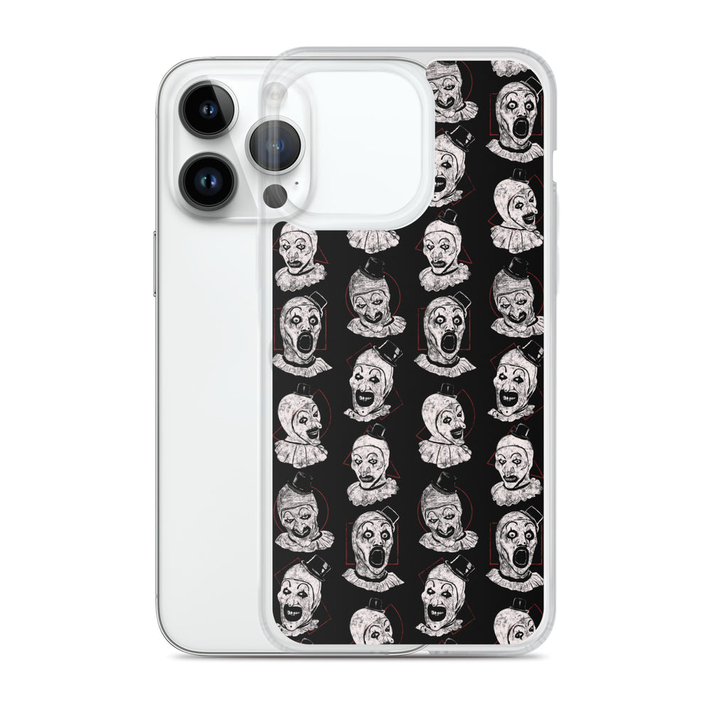 Terrifier Faces Pattern Phone Case - Art the Clown Multi-Expression Slasher Cover, Clear Case for iPhone® - Phone Acessories