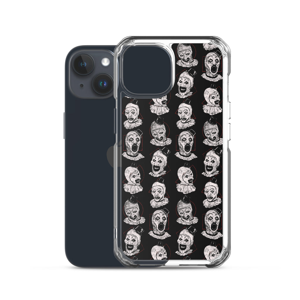 Terrifier Faces Pattern Phone Case - Art the Clown Multi-Expression Slasher Cover, Clear Case for iPhone® - Phone Acessories