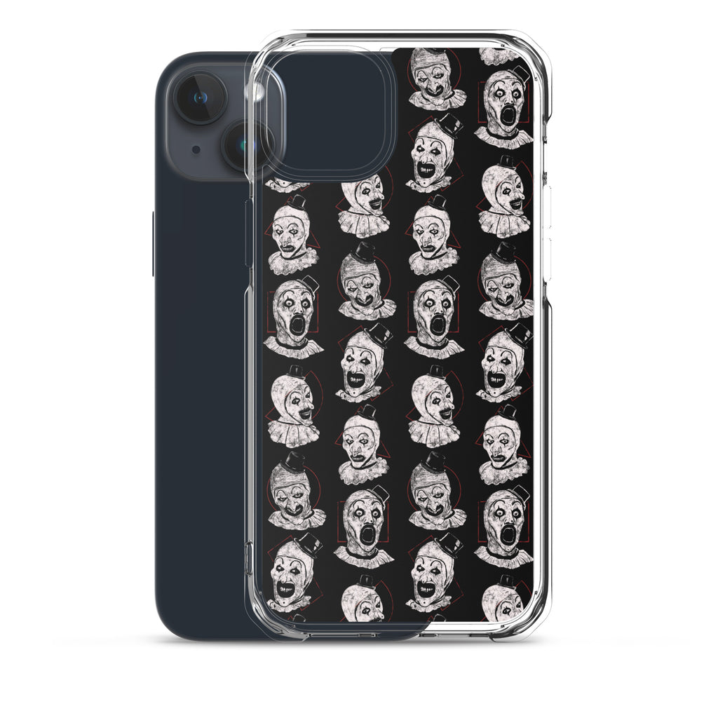 Terrifier Faces Pattern Phone Case - Art the Clown Multi-Expression Slasher Cover, Clear Case for iPhone® - Phone Acessories