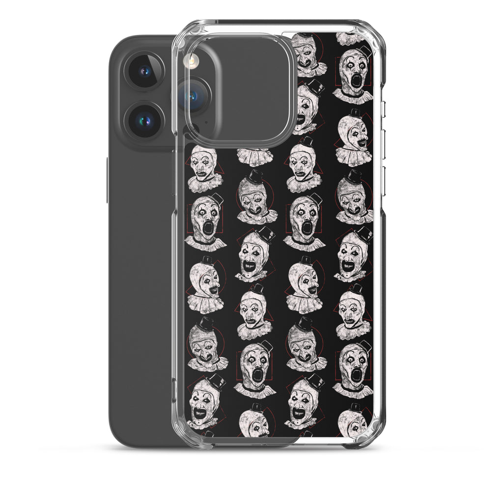 Terrifier Faces Pattern Phone Case - Art the Clown Multi-Expression Slasher Cover, Clear Case for iPhone® - Phone Acessories