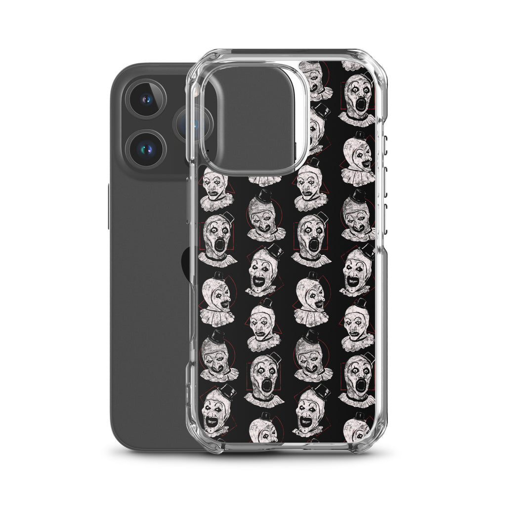 Terrifier Faces Pattern Phone Case - Art the Clown Multi-Expression Slasher Cover, Clear Case for iPhone® - Phone Acessories