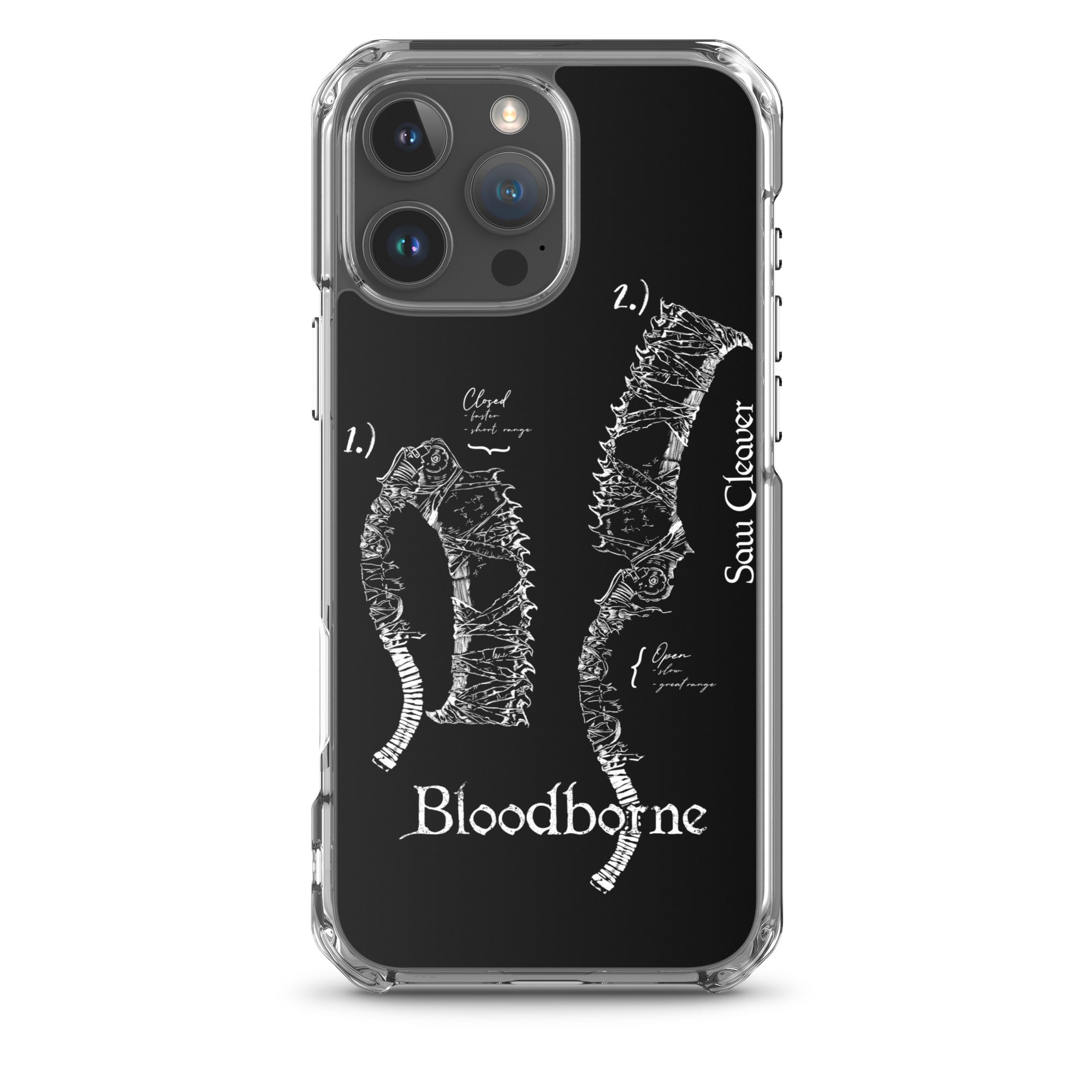 Bloodborne Saw Cleaver Schematic Art Print , Clear Case for iPhone® iPhone 16 Pro Max - Phone Acessories