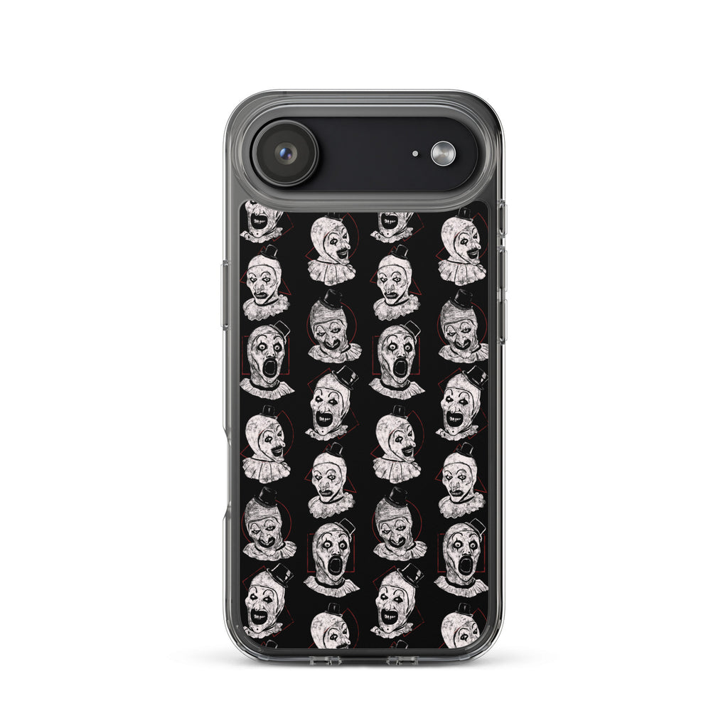 Terrifier Faces Pattern Phone Case - Art the Clown Multi-Expression Slasher Cover, Clear Case for iPhone® iPhone 17 Air - Phone Acessories