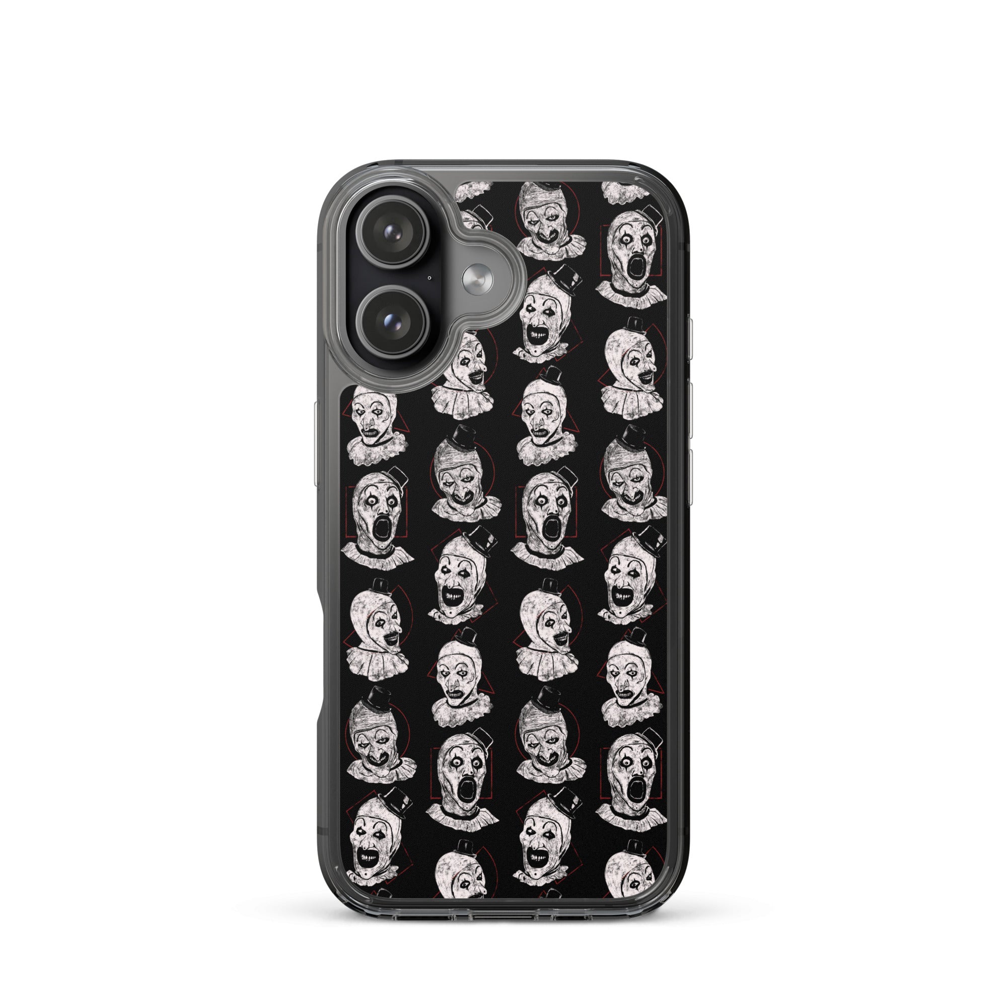 Terrifier Faces Pattern Phone Case - Art the Clown Multi-Expression Slasher Cover, Clear Case for iPhone® iPhone 17 - Phone Acessories