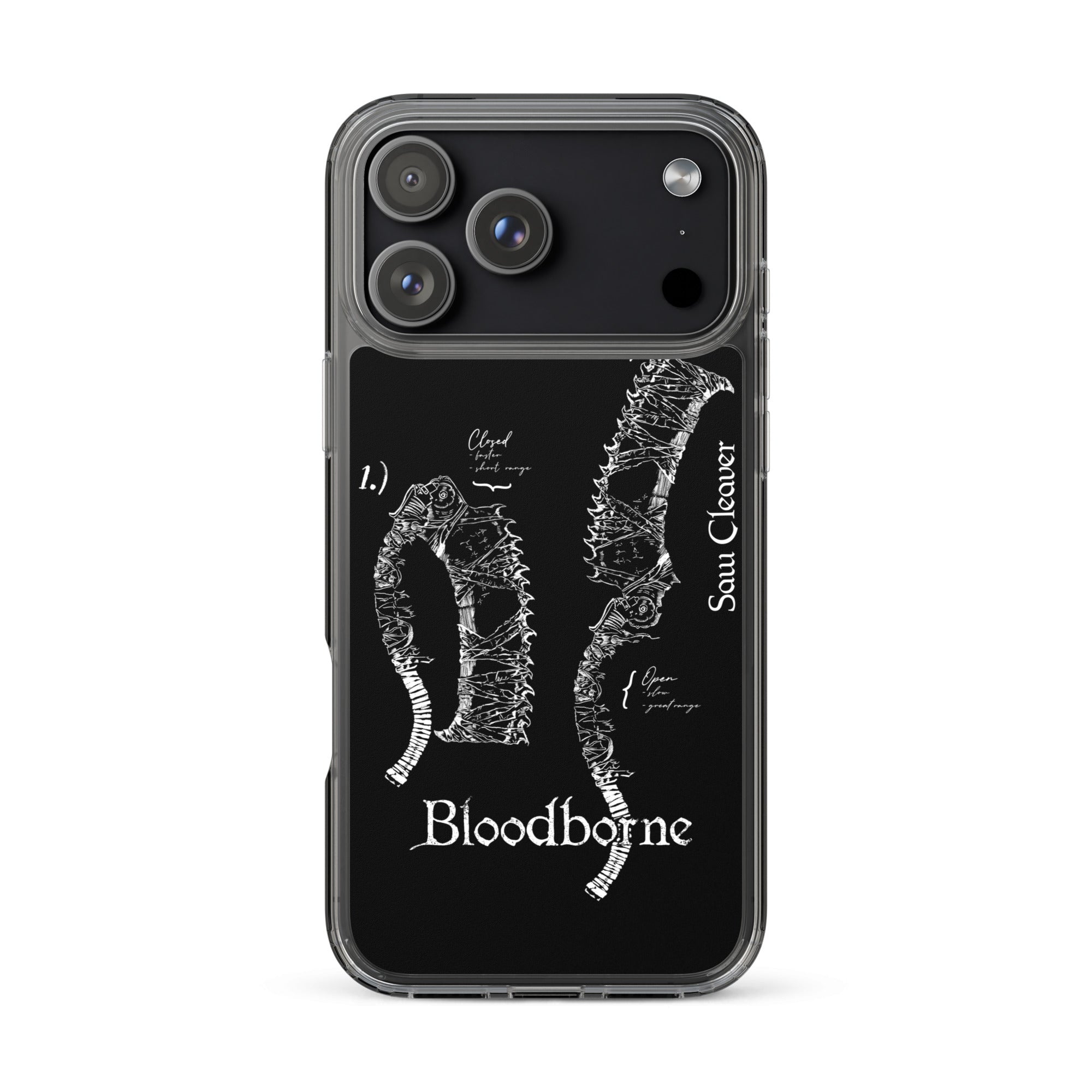 Bloodborne Saw Cleaver Schematic Art Print , Clear Case for iPhone® iPhone 17 Pro Max - Phone Acessories