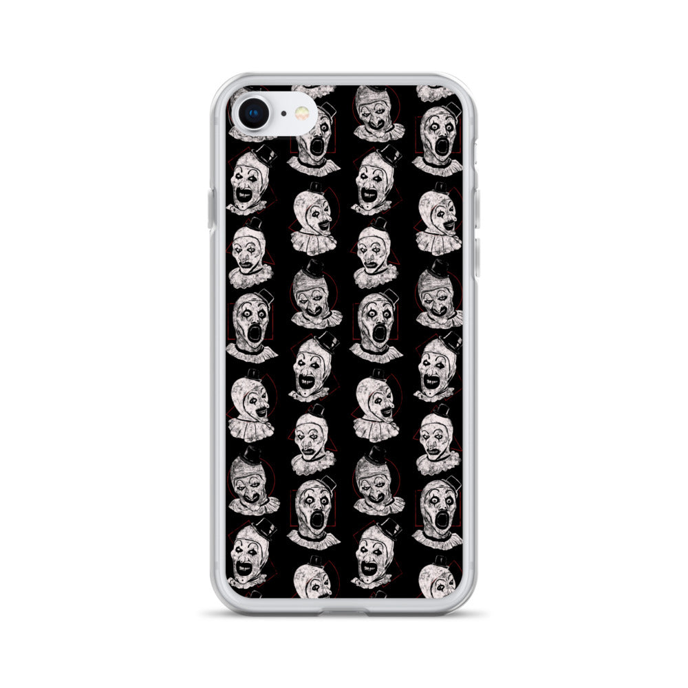 Terrifier Faces Pattern Phone Case - Art the Clown Multi-Expression Slasher Cover, Clear Case for iPhone® iPhone 7 8 - Phone Acessories